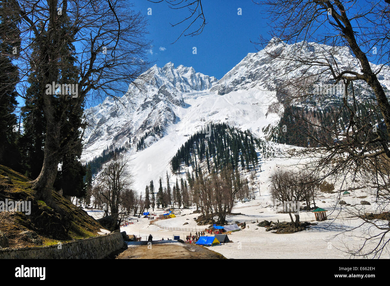 Welcome to Thajiwas glacier, Kashmir Stock Photo