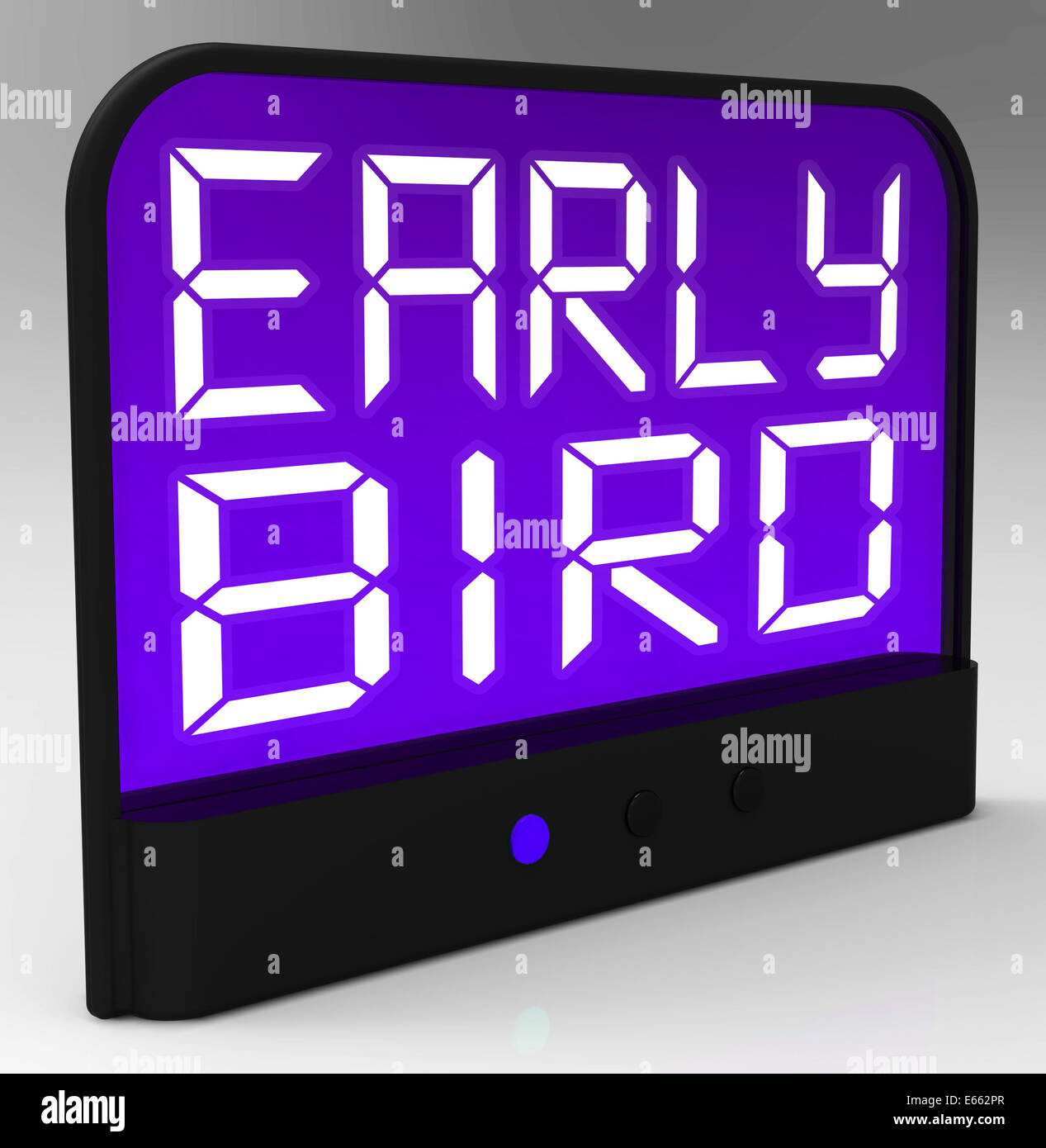 Early Bird Clock Showing Punctuality Or Ahead Of Schedule Stock Photo