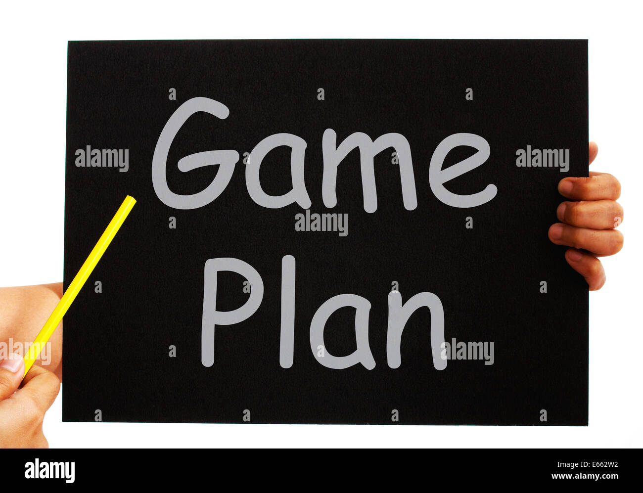 Game Plan Blackboard Meaning Strategies And Tactics Stock Photo Alamy