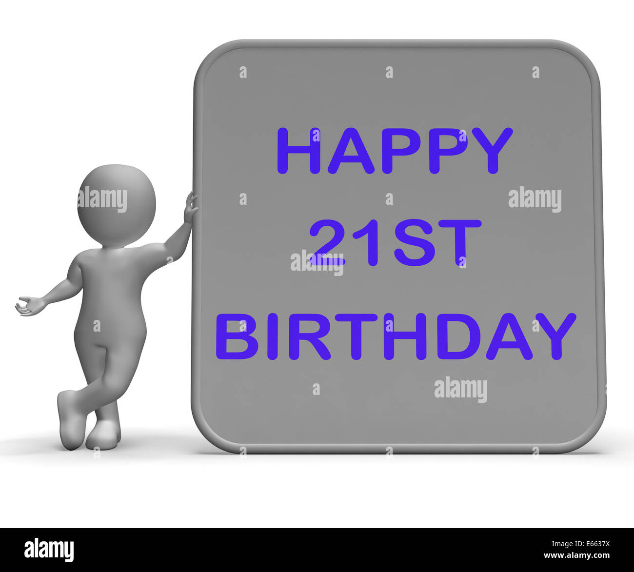 Happy 21st Birthday Sign Meaning Congratulations On Turning Twenty-One Stock Photo