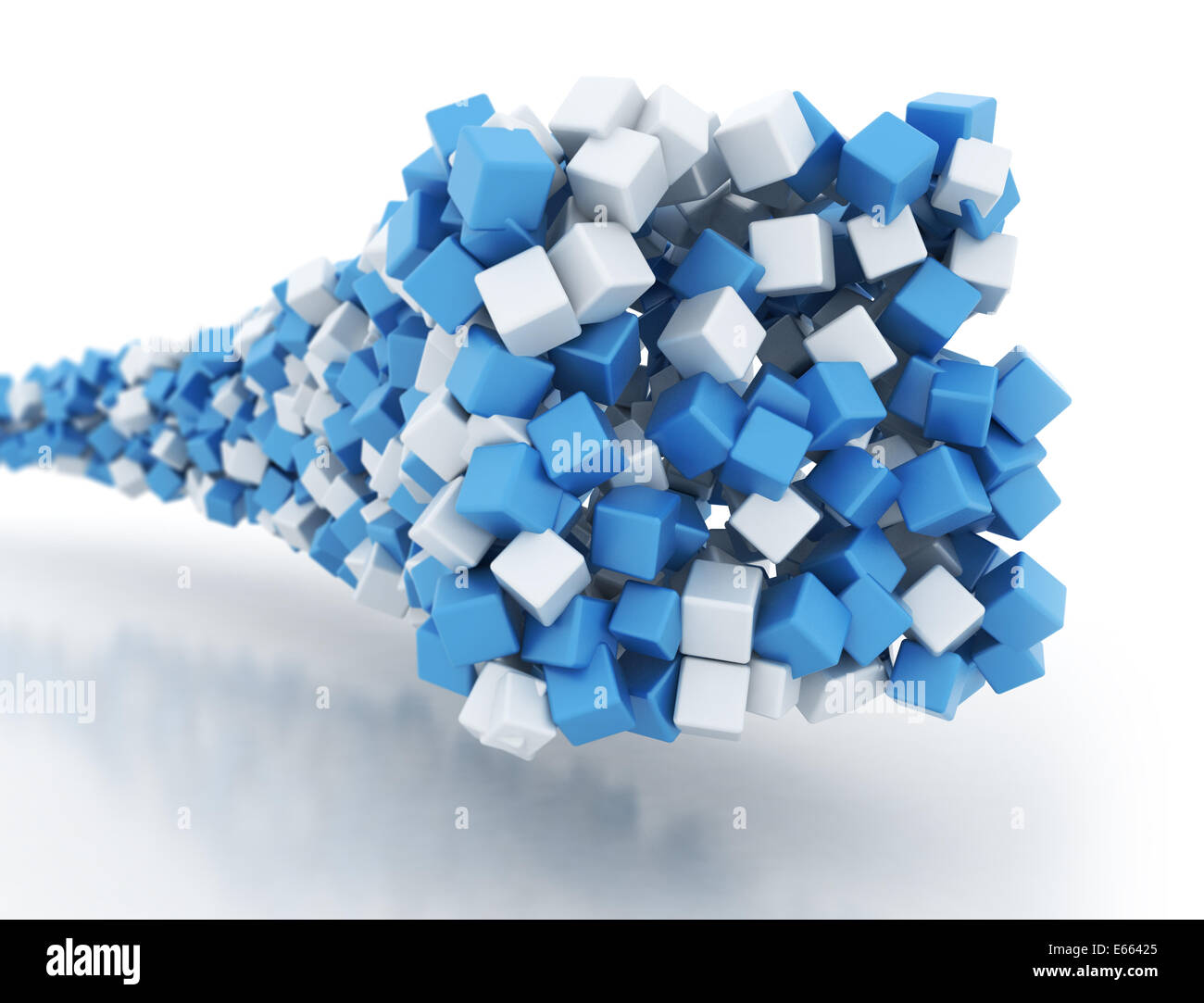 Abstract render of cubes blue and white Stock Photo