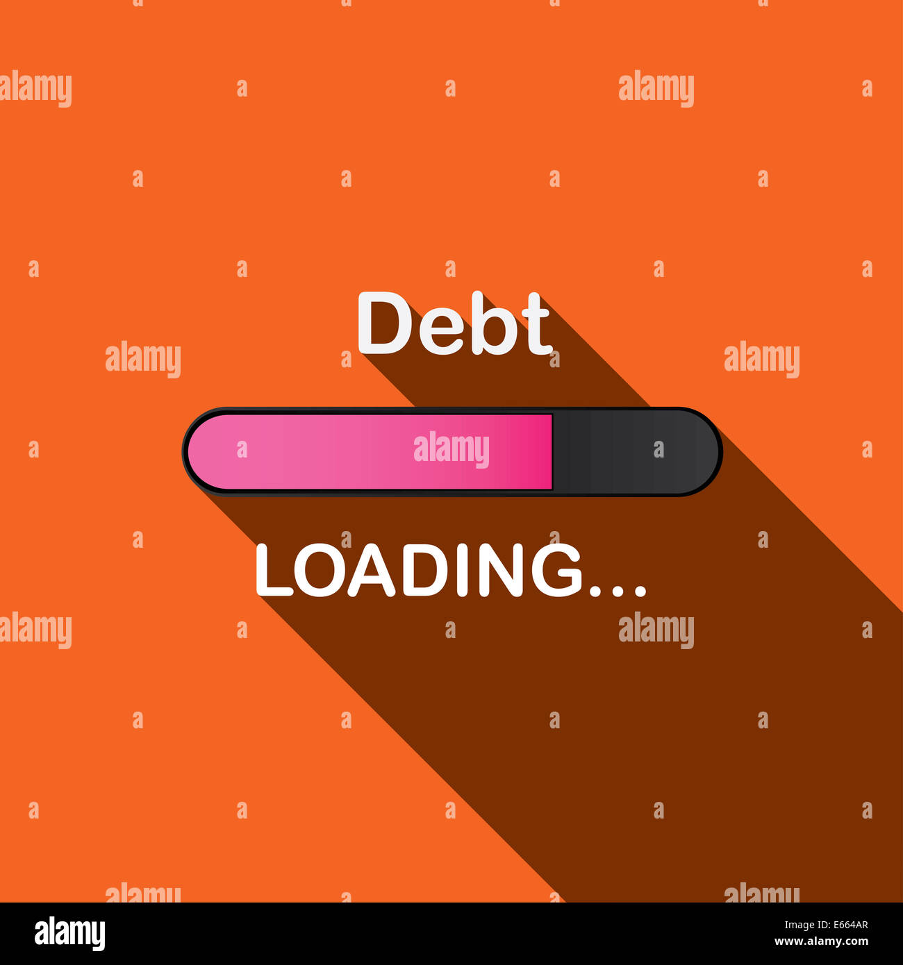 Long Shadow Loading Illustration - Debt Stock Photo