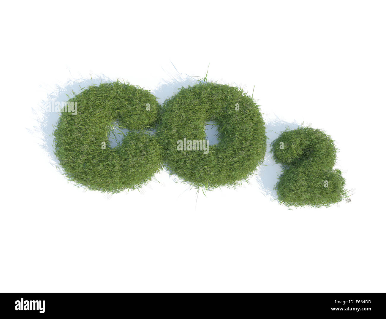 co2 green grass in the form of letters Stock Photo
