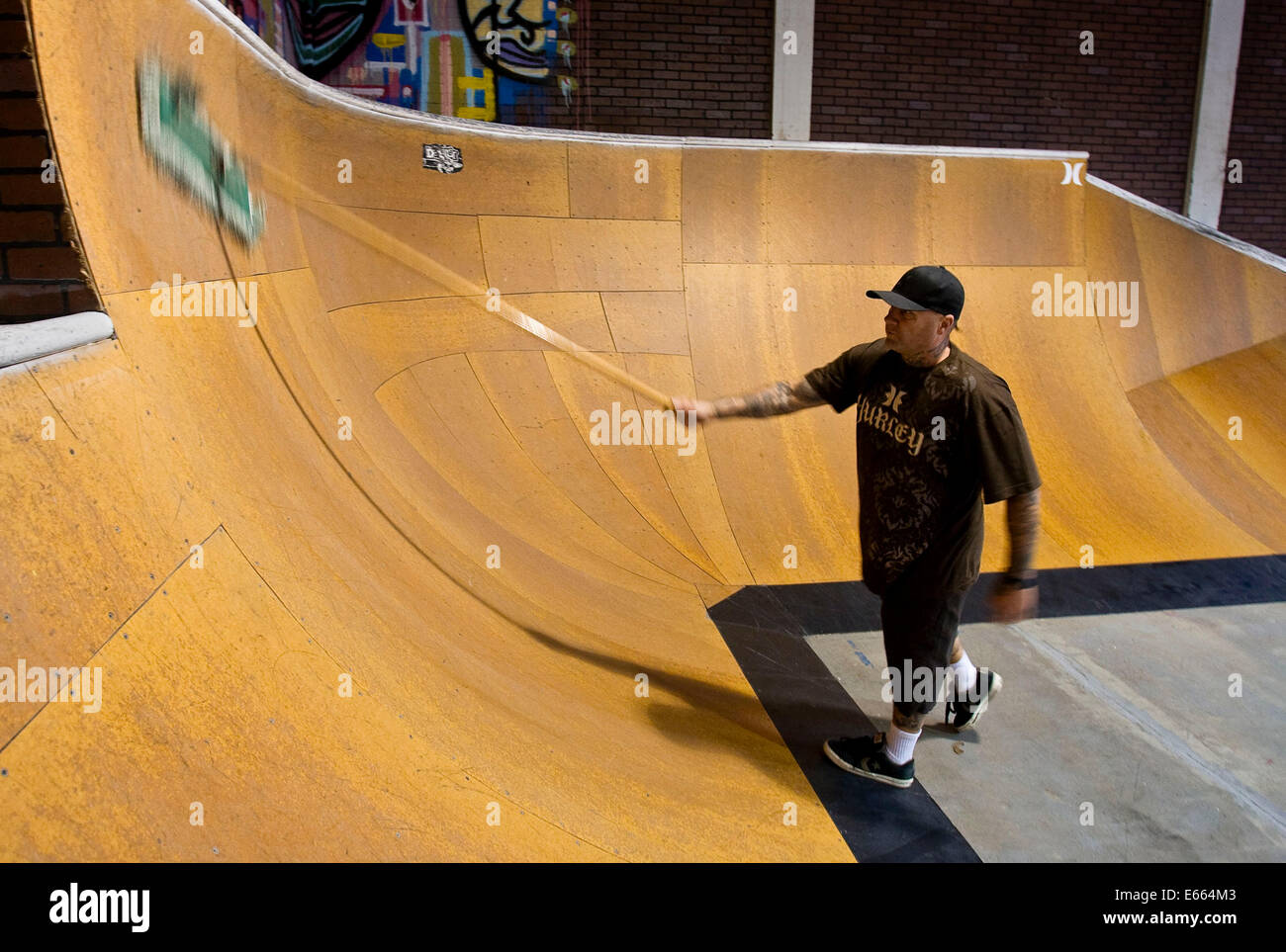 Costa Mesa, California, USA. 29th July, 2008. Skateboarding legend JAY ADAMS is out of jail and happy to have a job doing what needs to be done the around Hurley surf/skate company headquarters Credit:  Mark Avery/ZUMAPRESS.com/Alamy Live News Stock Photo