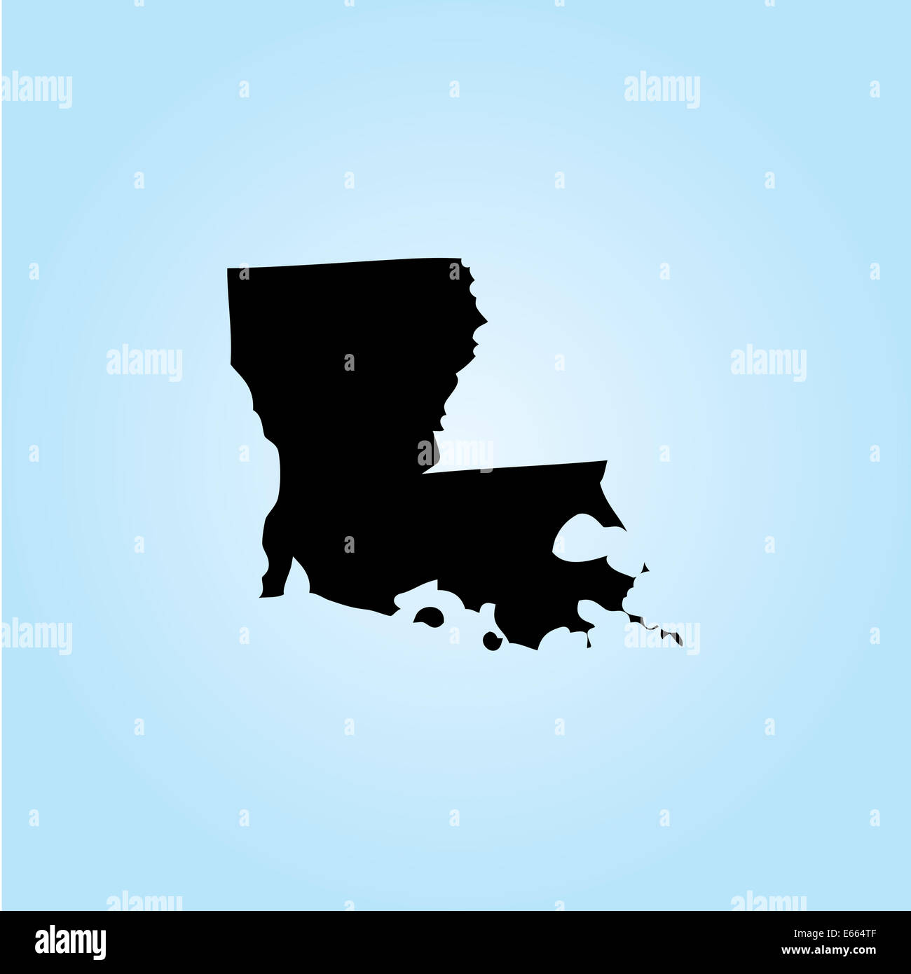 Outline of the State of Louisiana of the United States of America with ...