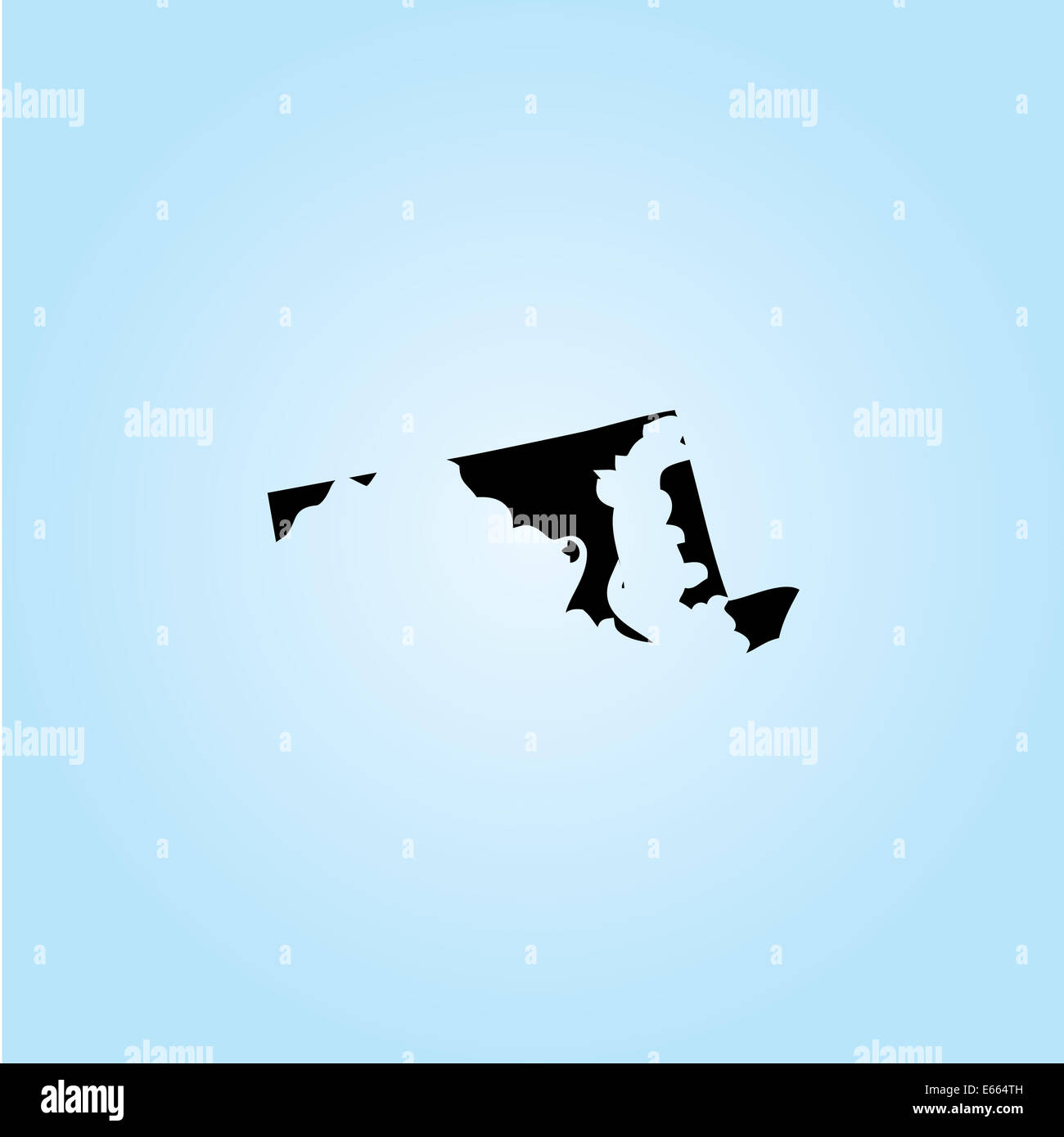 Outline of the State of Maryland of the United States of America with ...