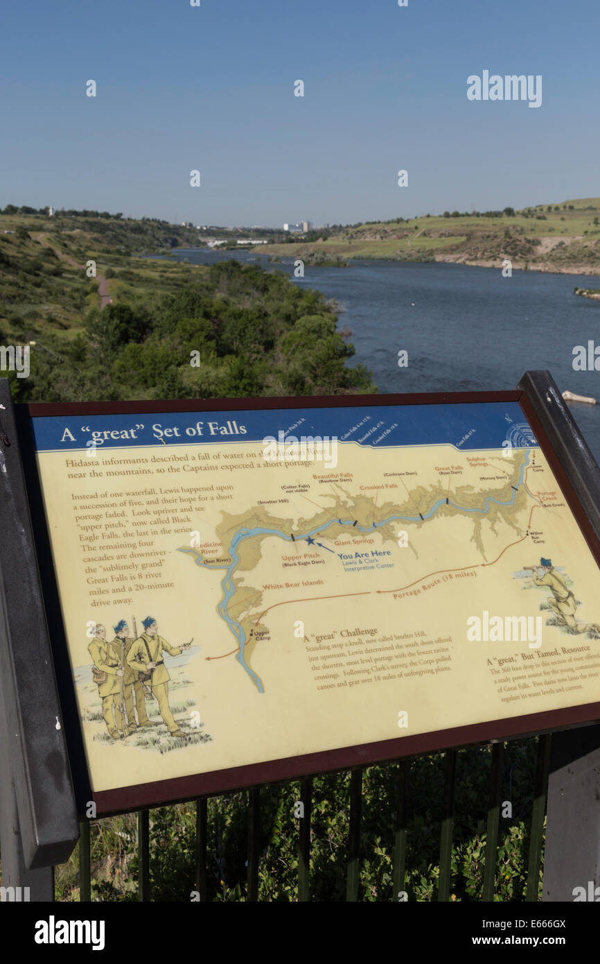 Lewis and clark trail map hi res - Sign With Map At The Lewis Clark National Historic Trail Interpretive E666GX 