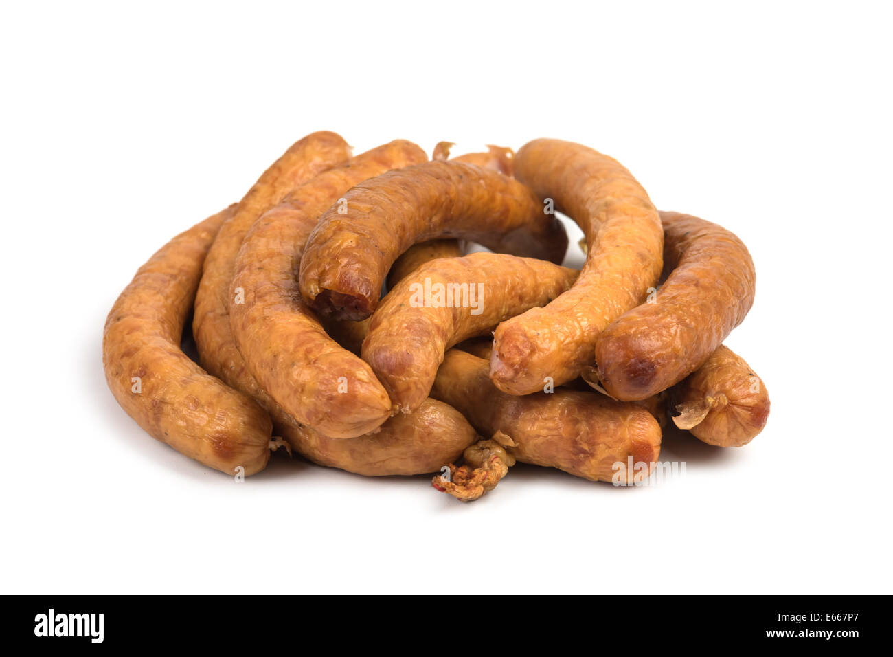 sausages isolated on white background Stock Photo