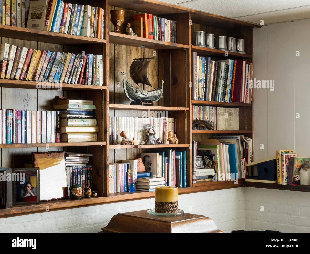 Bookshelves in Home Den, USA Stock Photo Alamy