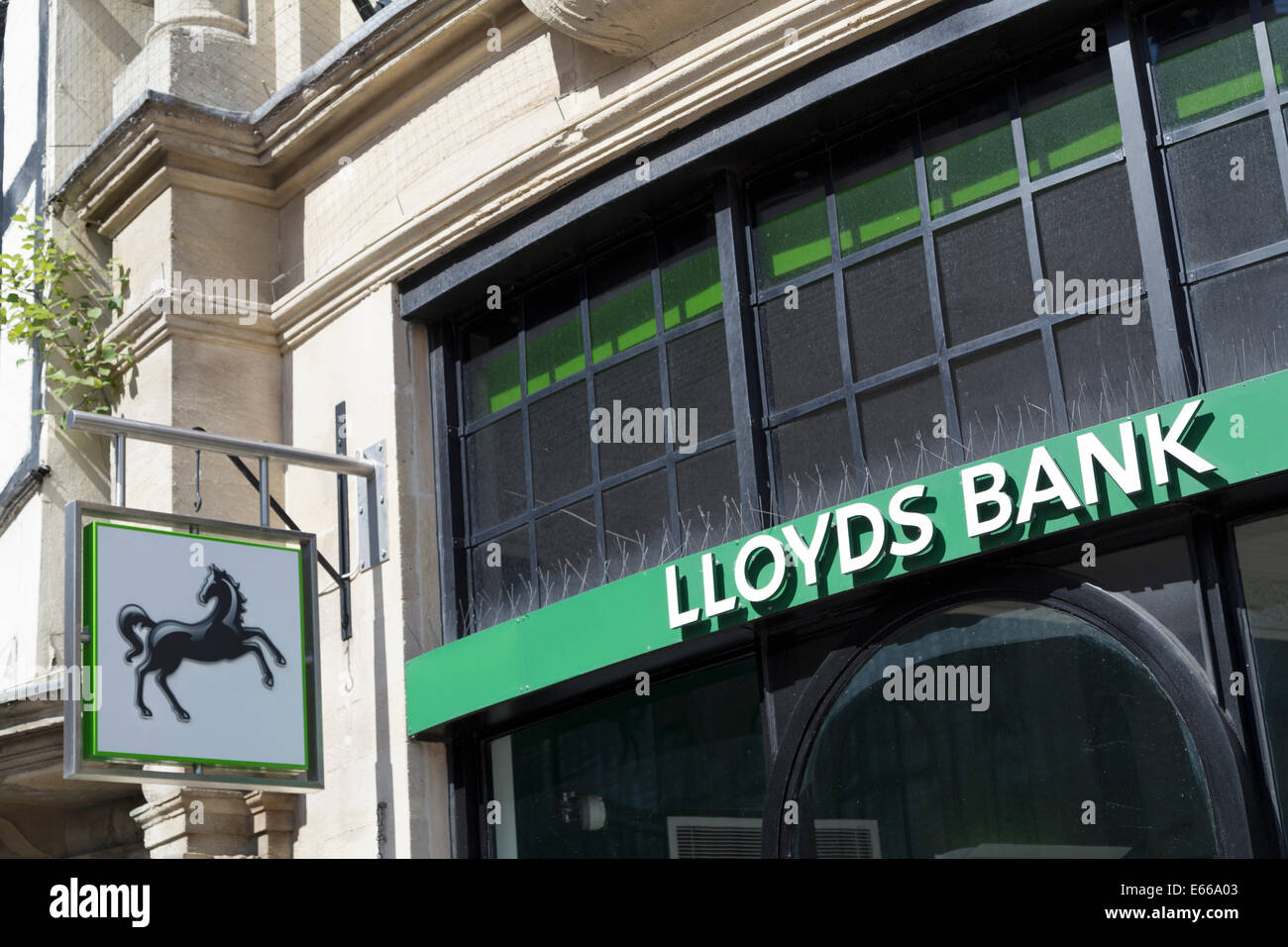 UK, Oxford, Lloyds Bank signage outside branch Stock Photo Alamy