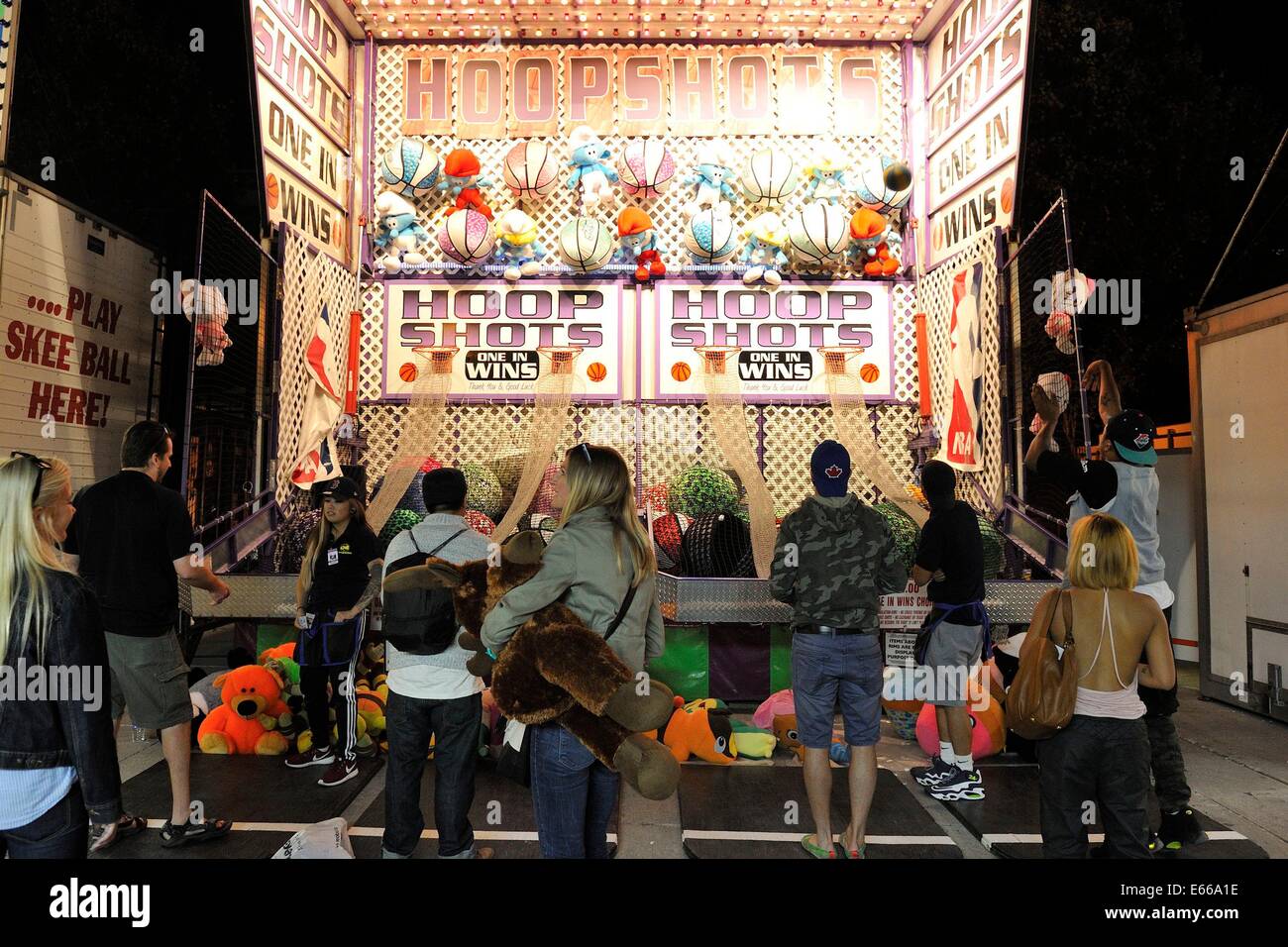 Toronto, Canada. 15th August 2014. Evening view of the Midway Games ...
