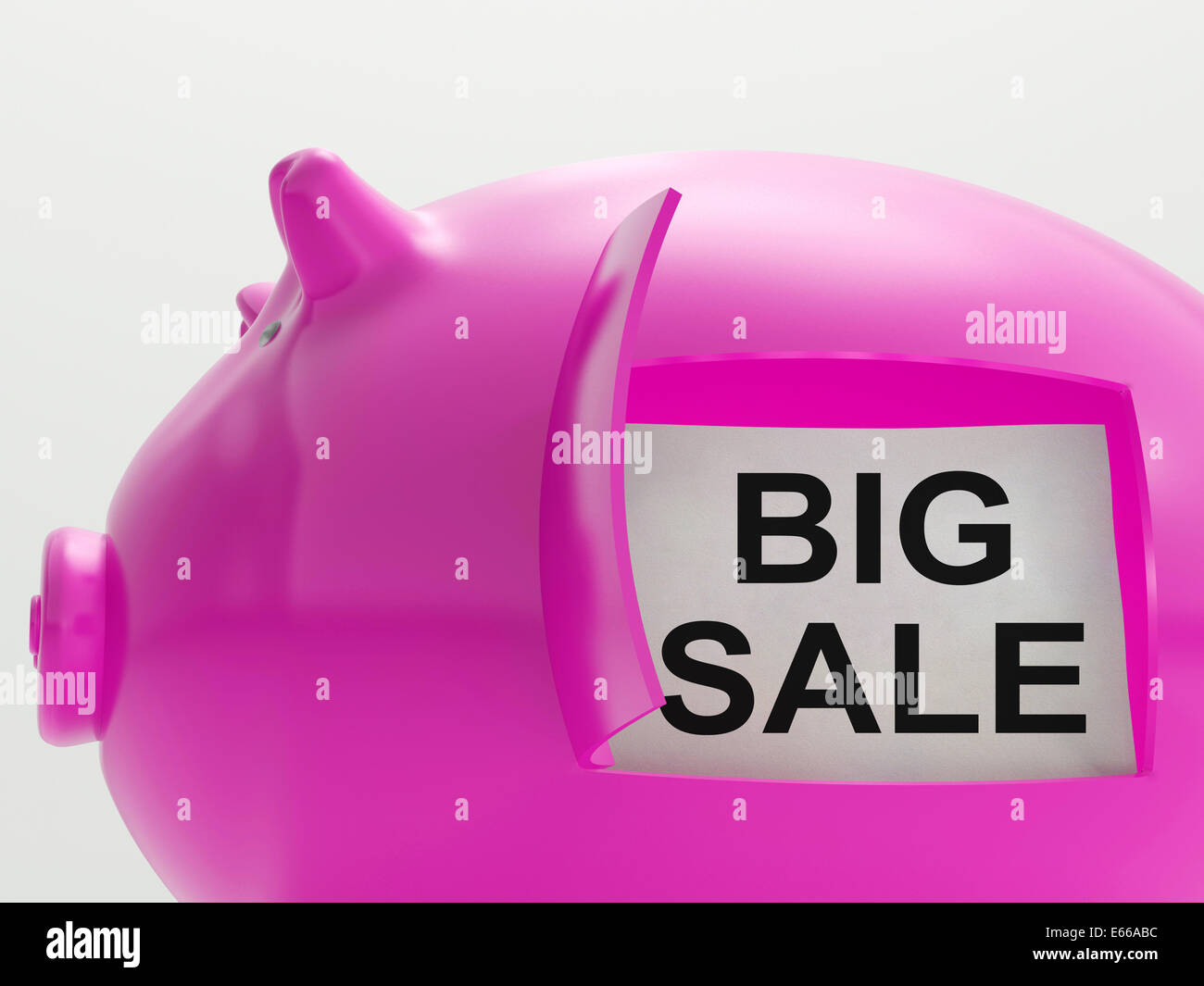 Big Sale Piggy Bank Meaning Massive Bargains Stock Photo Alamy
