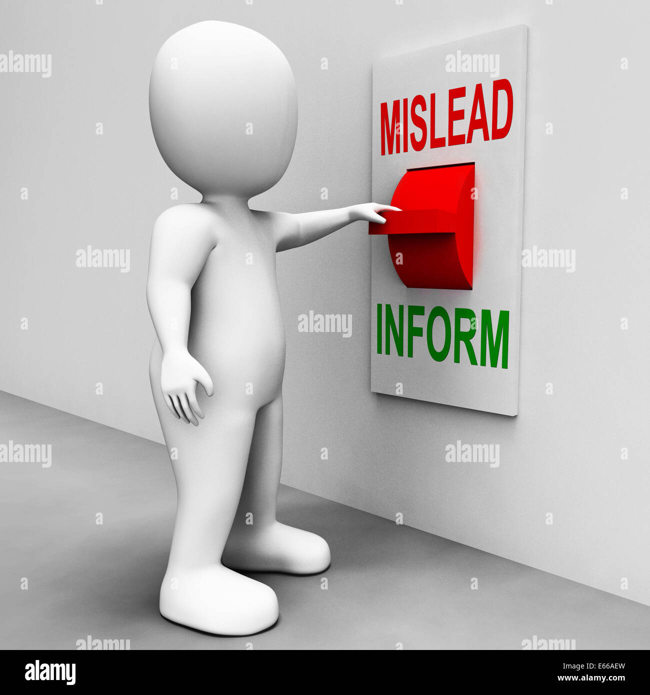 Mislead Inform Switch Showing Misleading Or Informative Advice Stock Photo