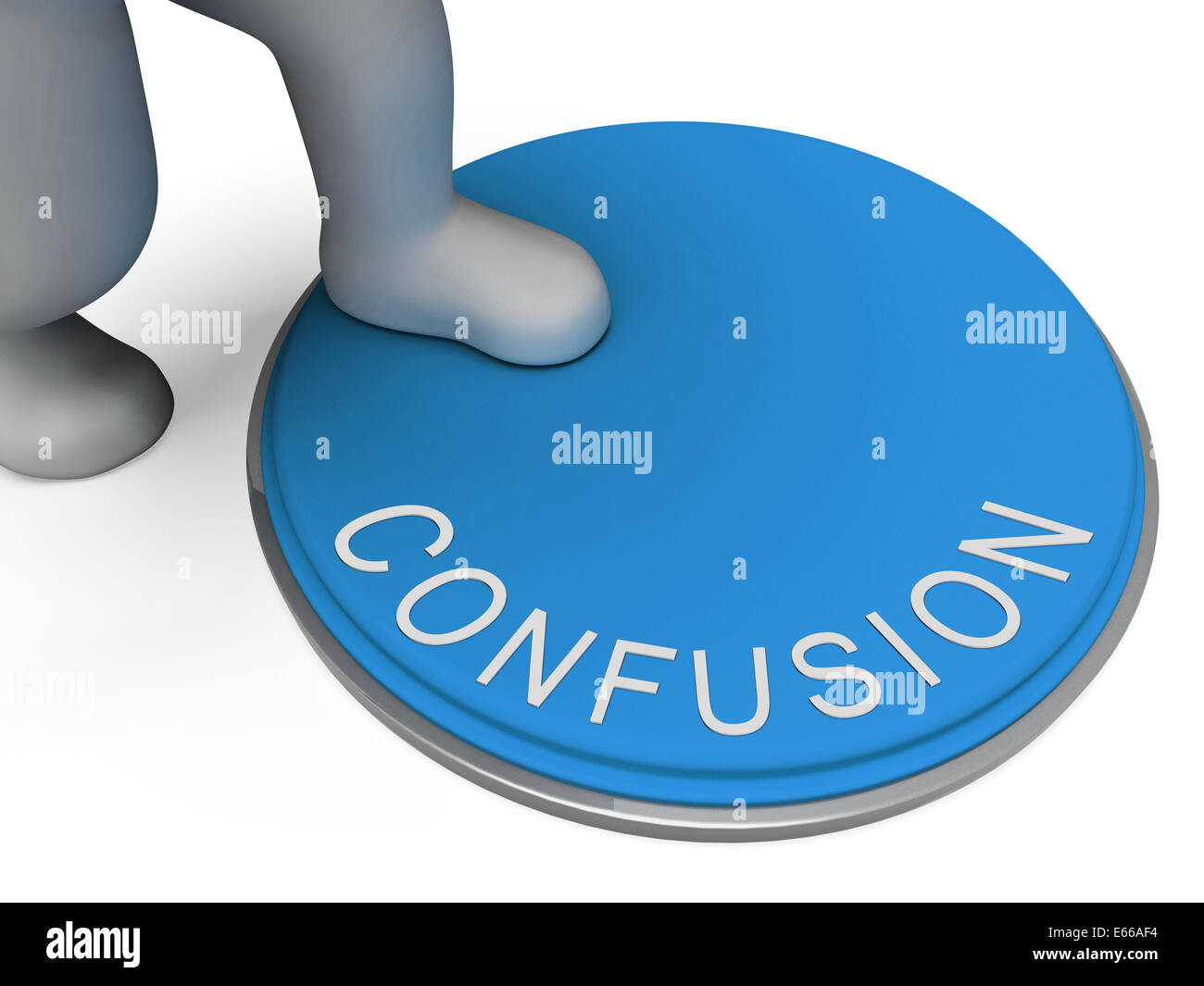 Confusion Button Showing Muddle Unclear And Unsure Stock Photo