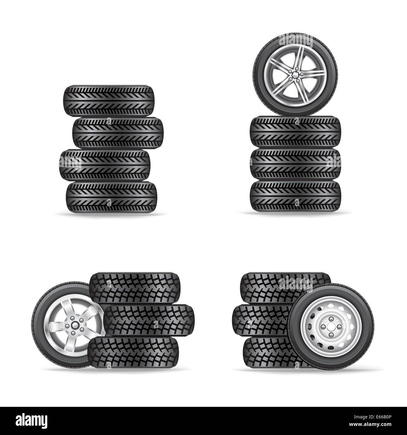 set of tires for cars Stock Photo Alamy