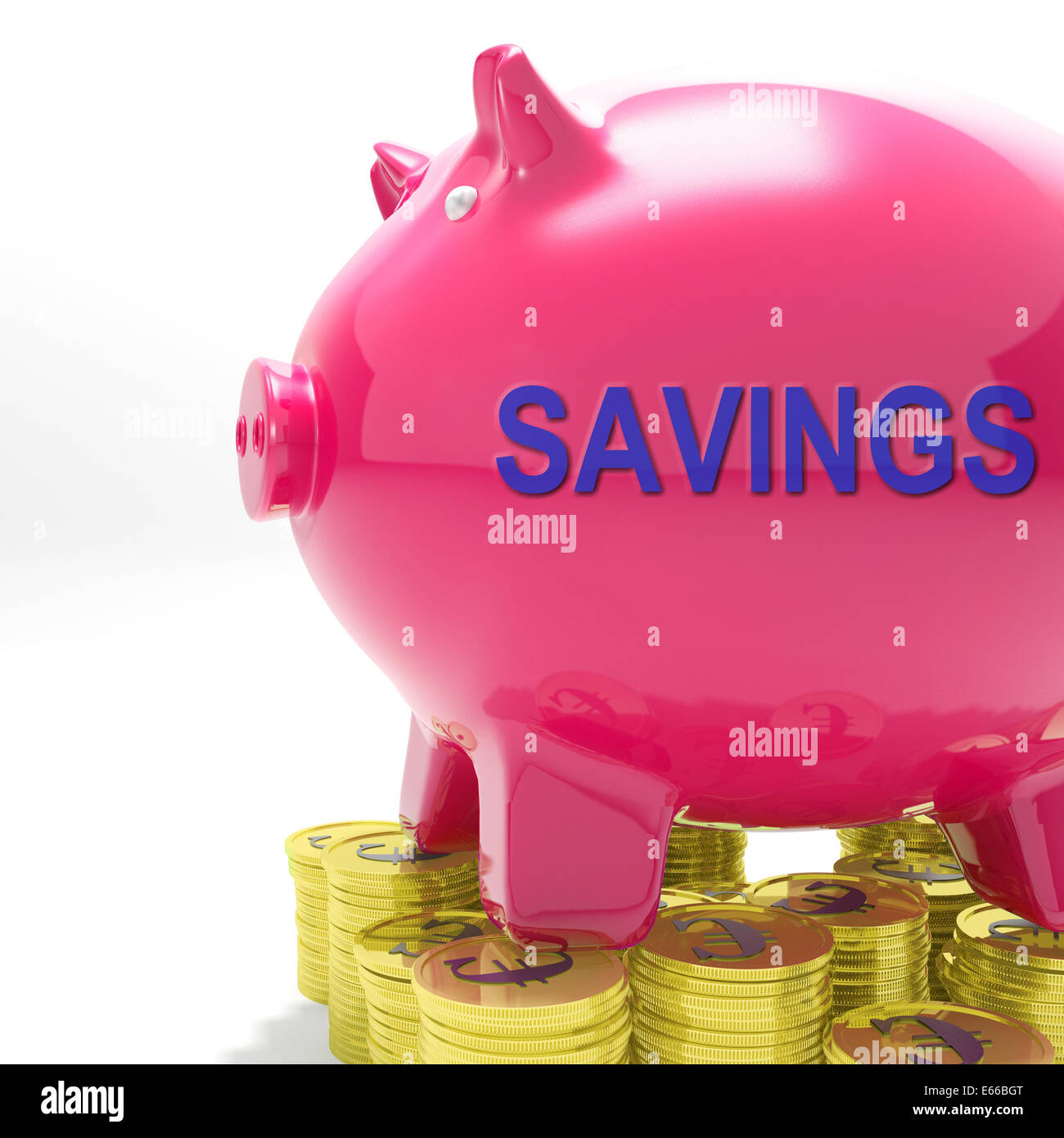 Savings Piggy Bank Meaning Spare Funds And Bank Account Stock Photo Alamy