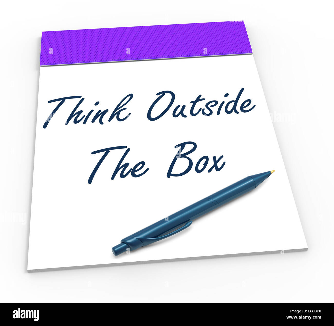 Think Outside The Box Notepad Meaning Unique Thoughts Stock Photo Alamy