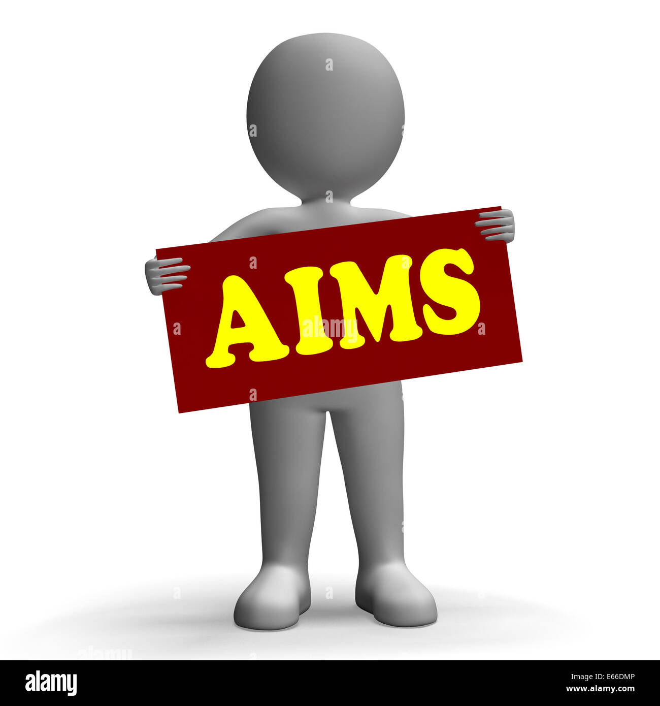 Aims Sign Character Meaning Aspiration Ambition And Goals Stock Photo