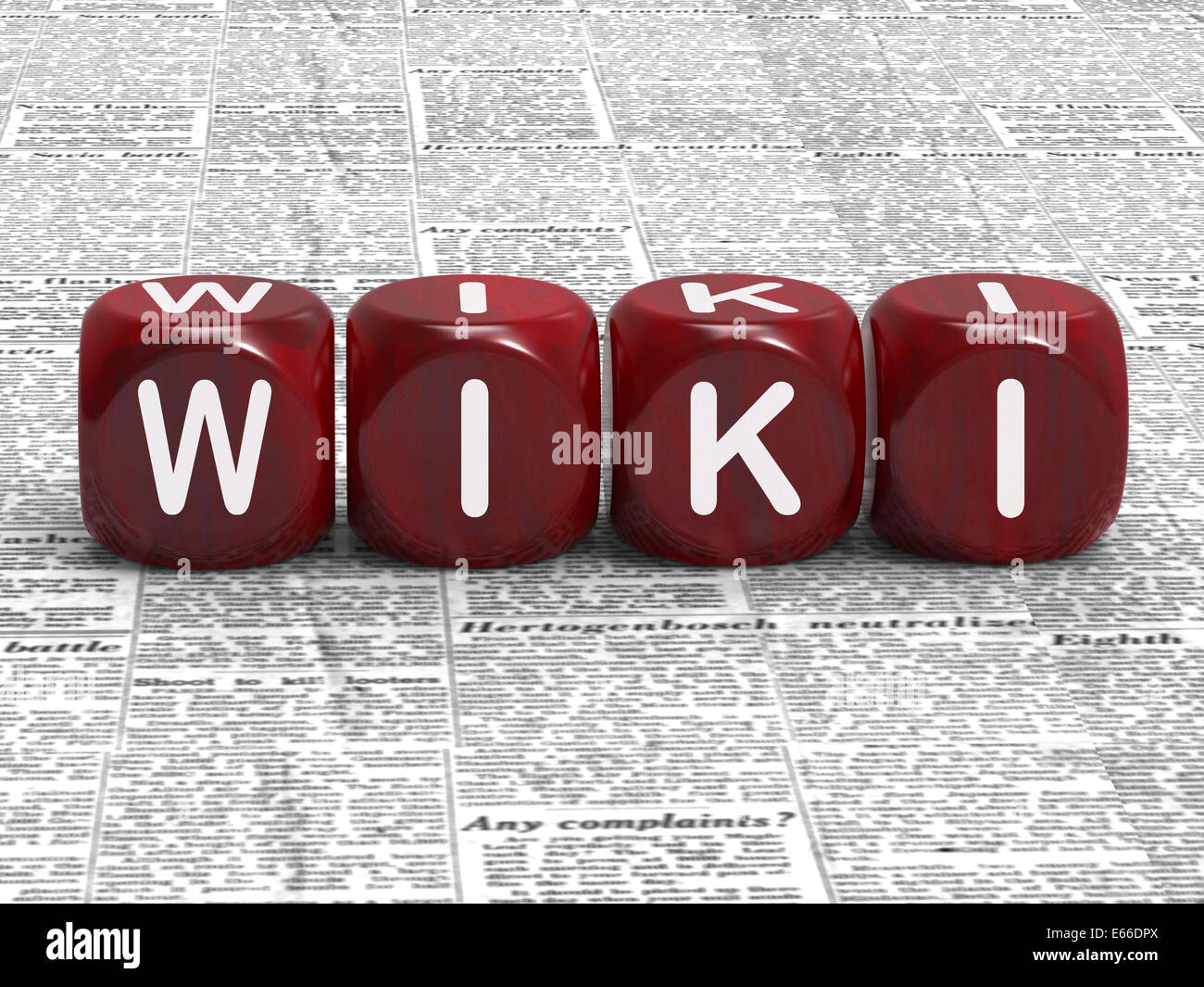 Wiki Dice Showing Information Knowledge And Answers Stock Photo