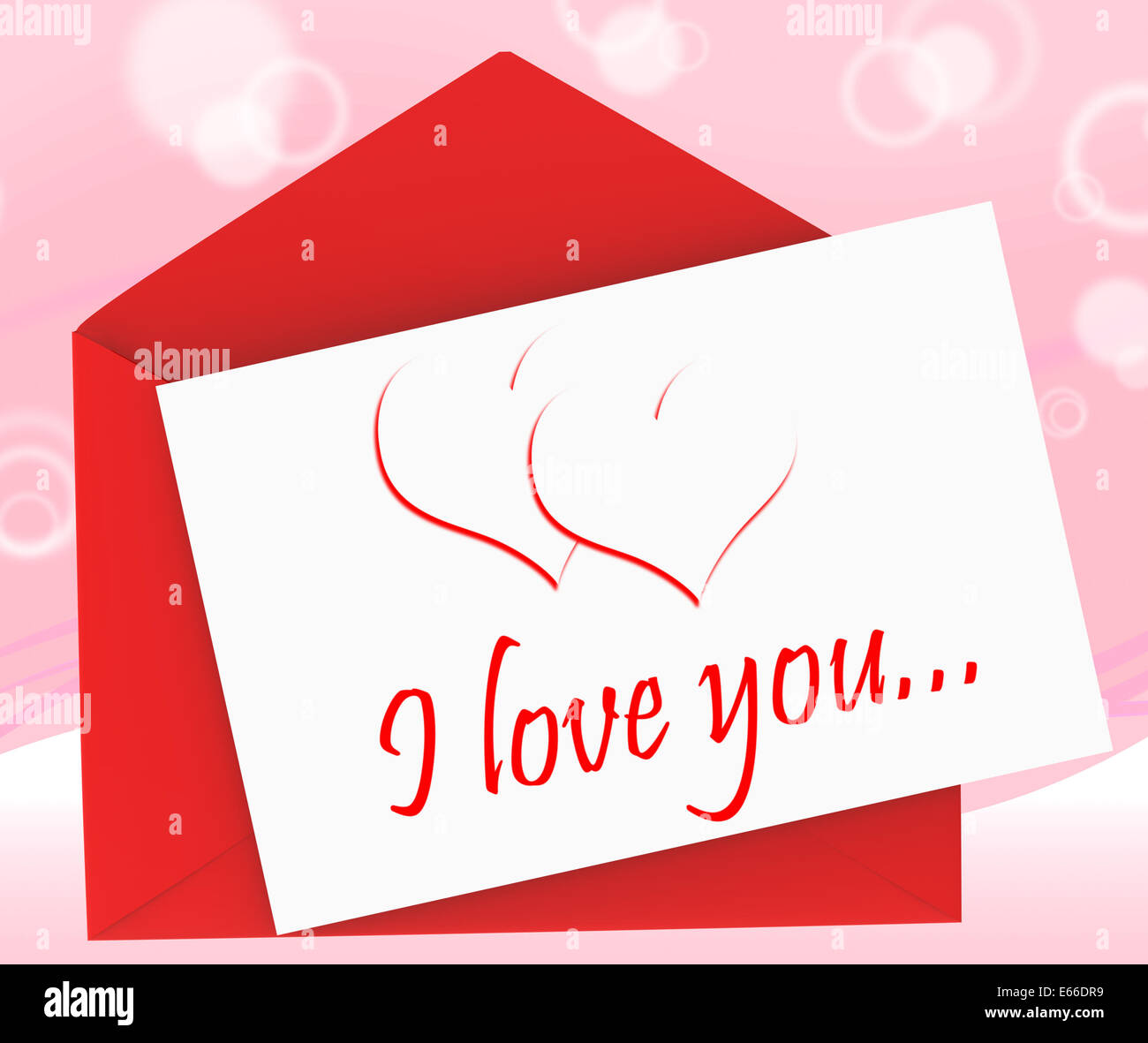 I Love You On Envelope Meaning Romantic Message Or Letter Stock Photo