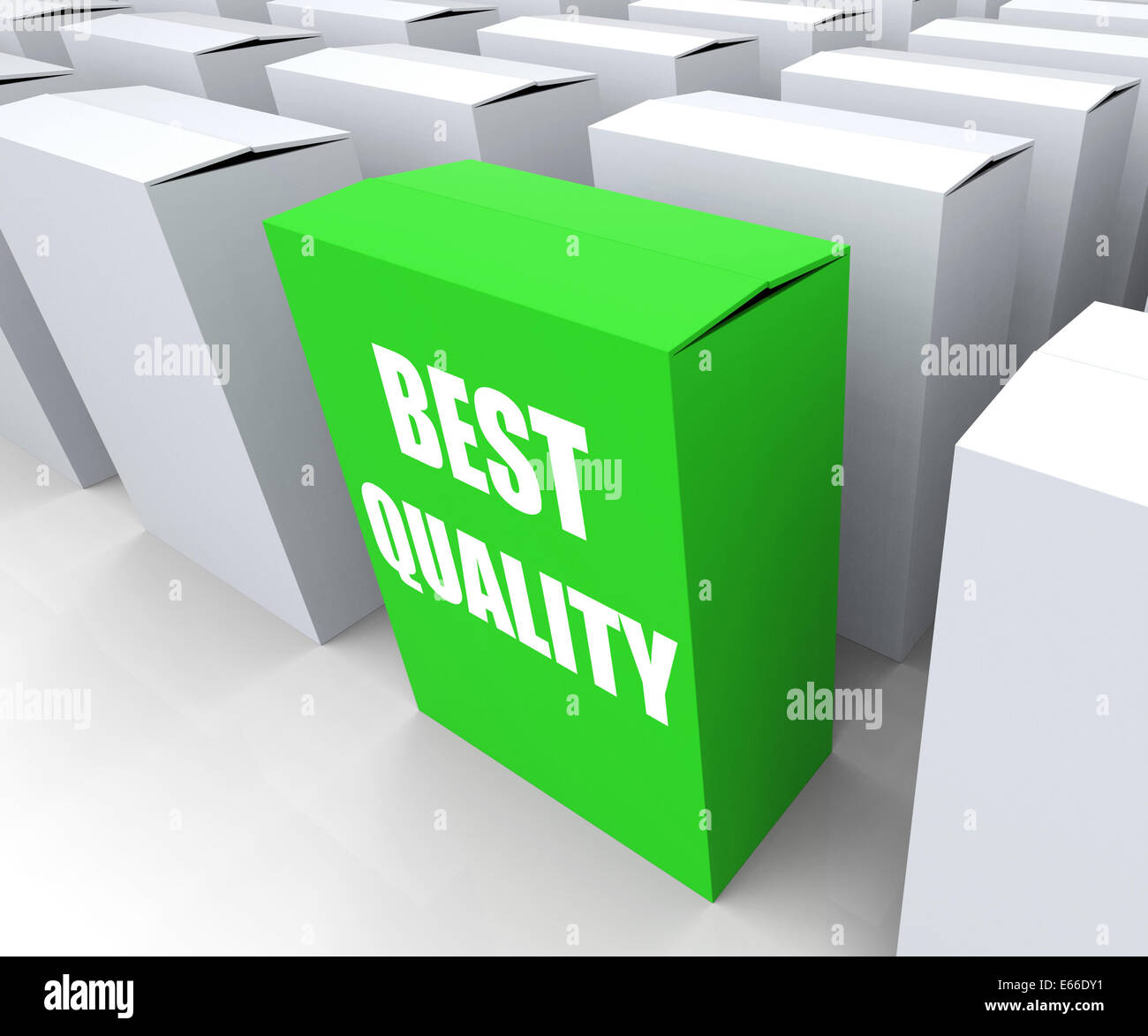 Best Quality Box Representing Premium Excellence and Superiority Stock Photo