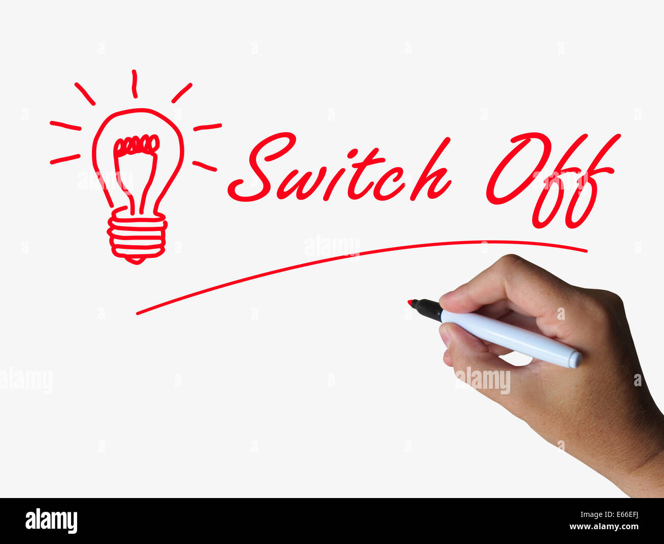 Switch Off Lightbulb Referring to Switching or Turning Stock Photo