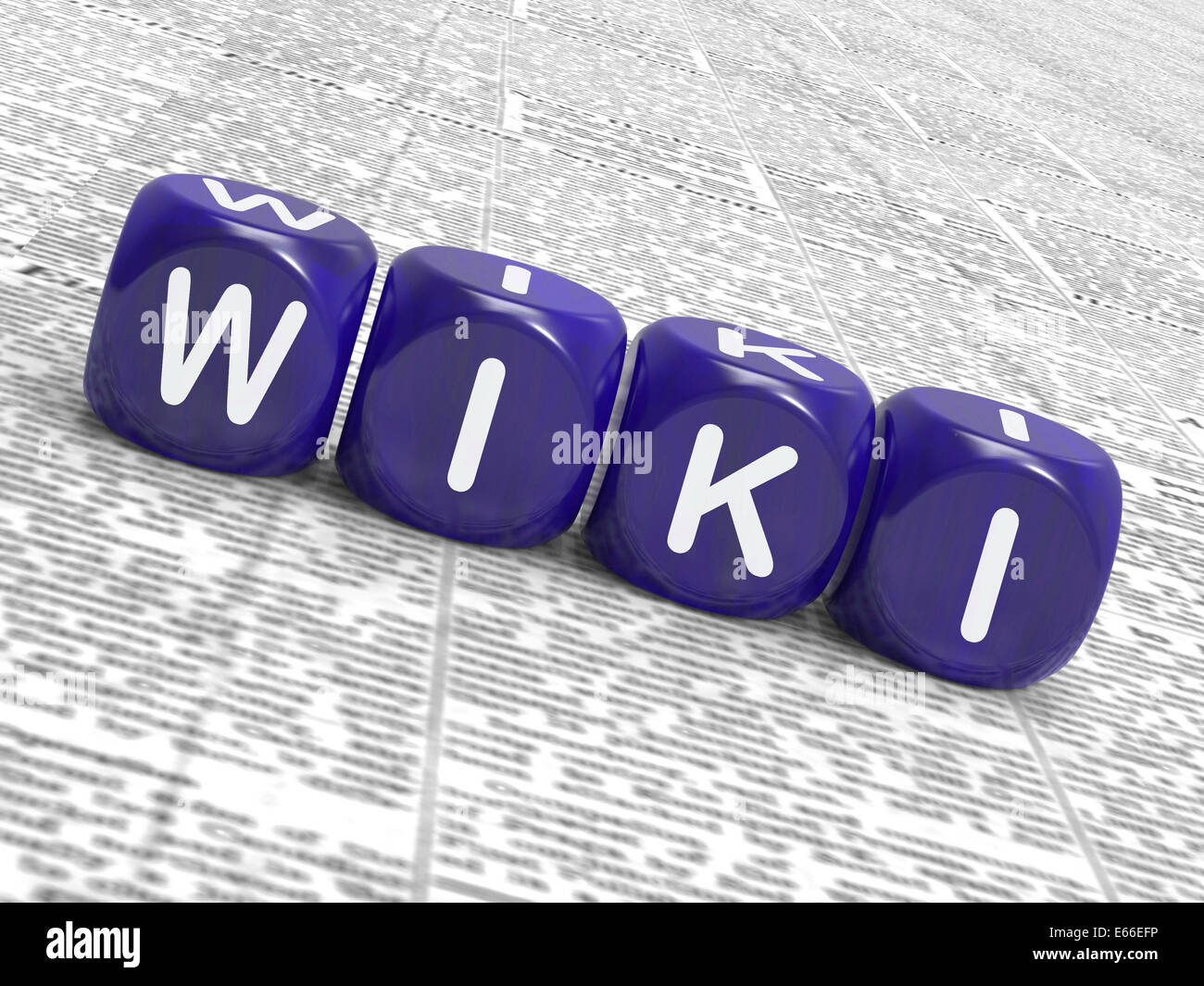 Wiki Dice Showing Learning Knowledge And Encyclopaedia Stock Photo