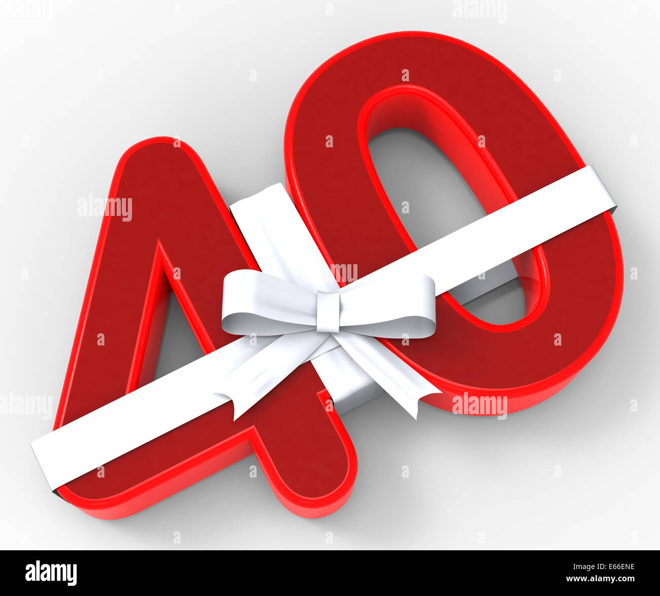 Number Forty With Ribbon Meaning Fortieth Anniversary Or Remembrance