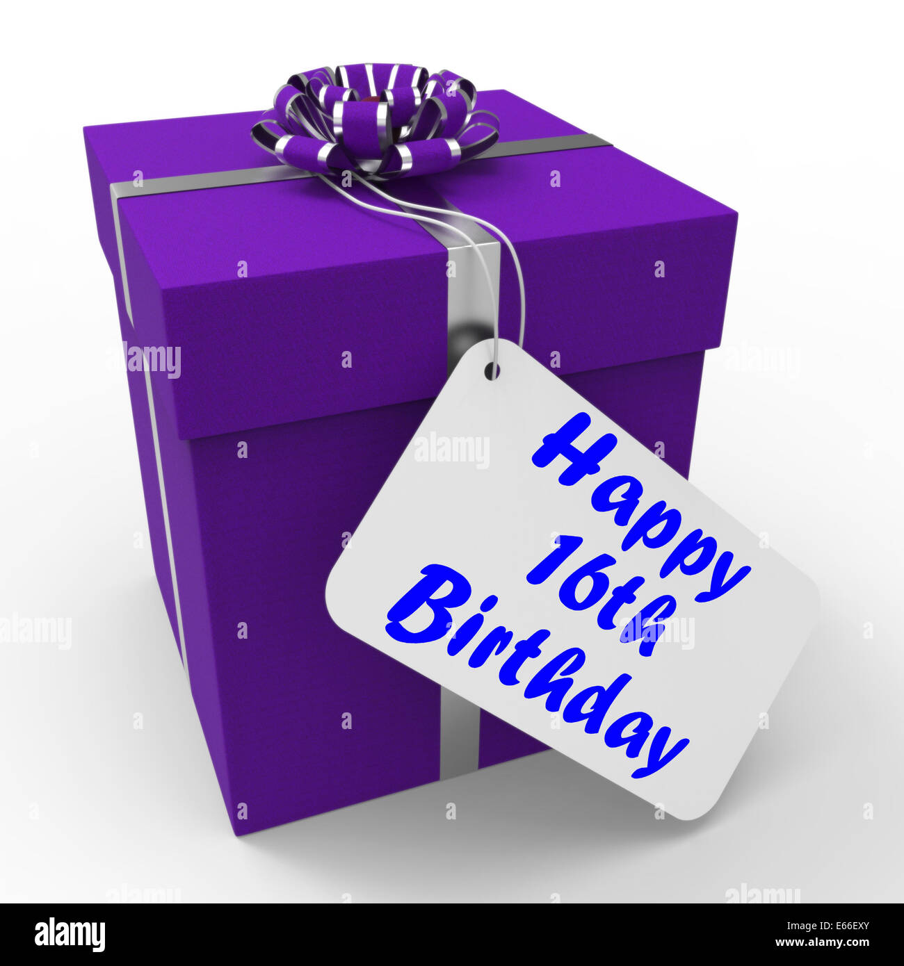 Happy 16th Birthday Gift Meaning Congratulations Age Sixteen Stock Photo Alamy