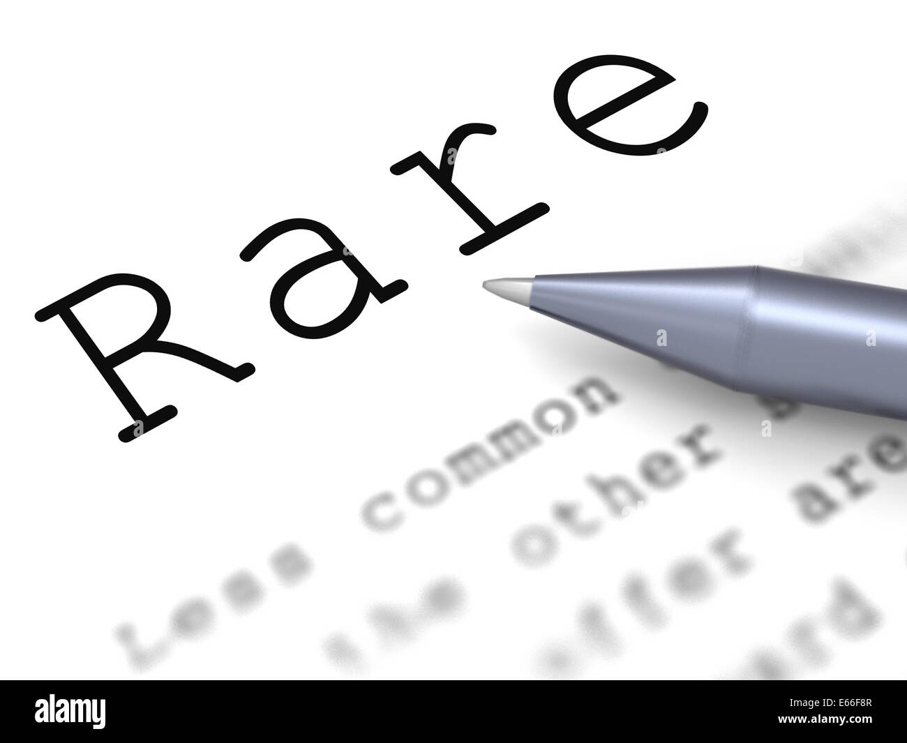 Rare Word Meaning Uncommon Scarce And Unique Stock Photo