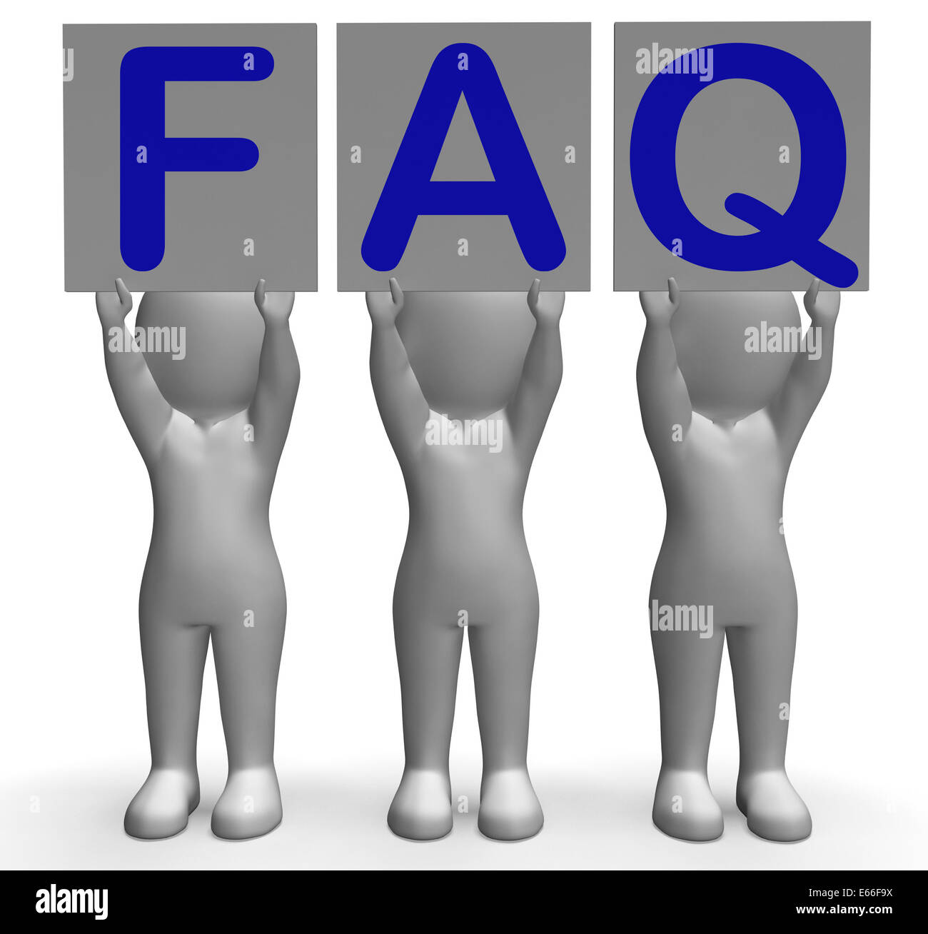 FAQ Banners Showing Frequent Assistance Help And Support Stock Photo