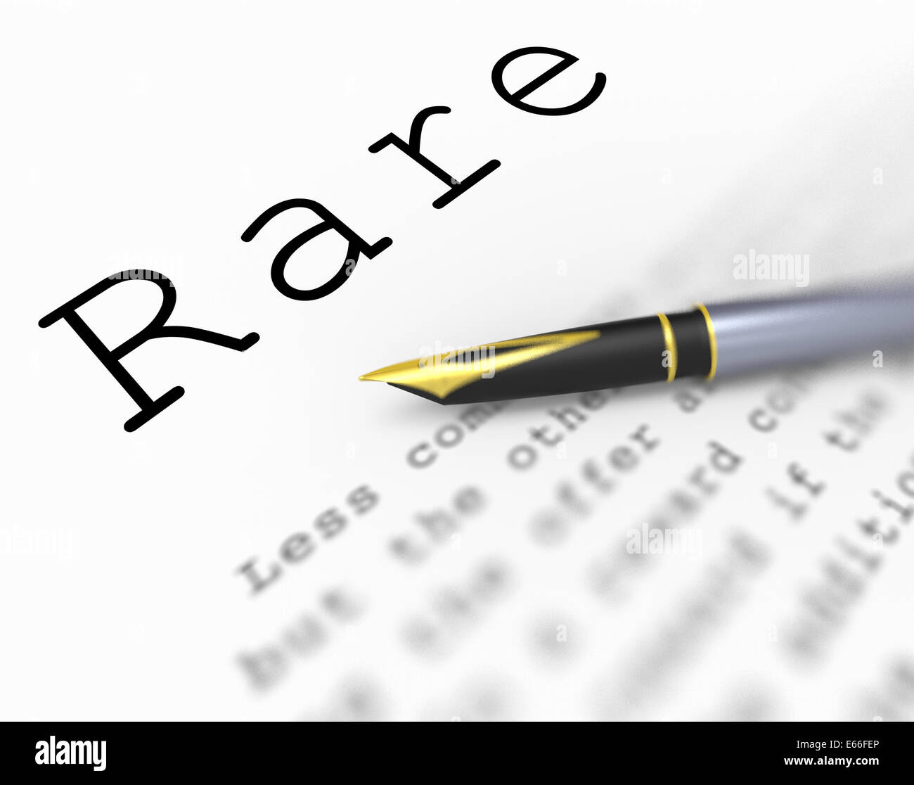 Rare Word Meaning Infrequent Limited And Unusual Stock Photo