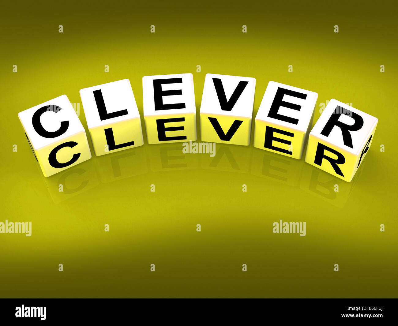 Clever Blocks Meaning Adept and Intellectually QuickWitted Stock Photo