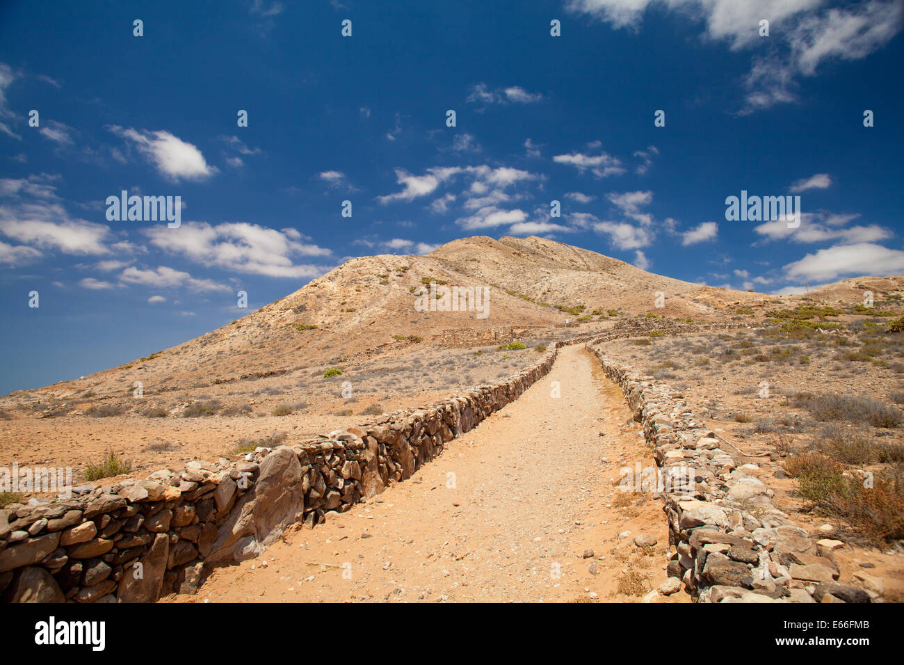 Tindaya, the sacred mountain on the aboriginal dwellers of Fuerteventura Stock Photo