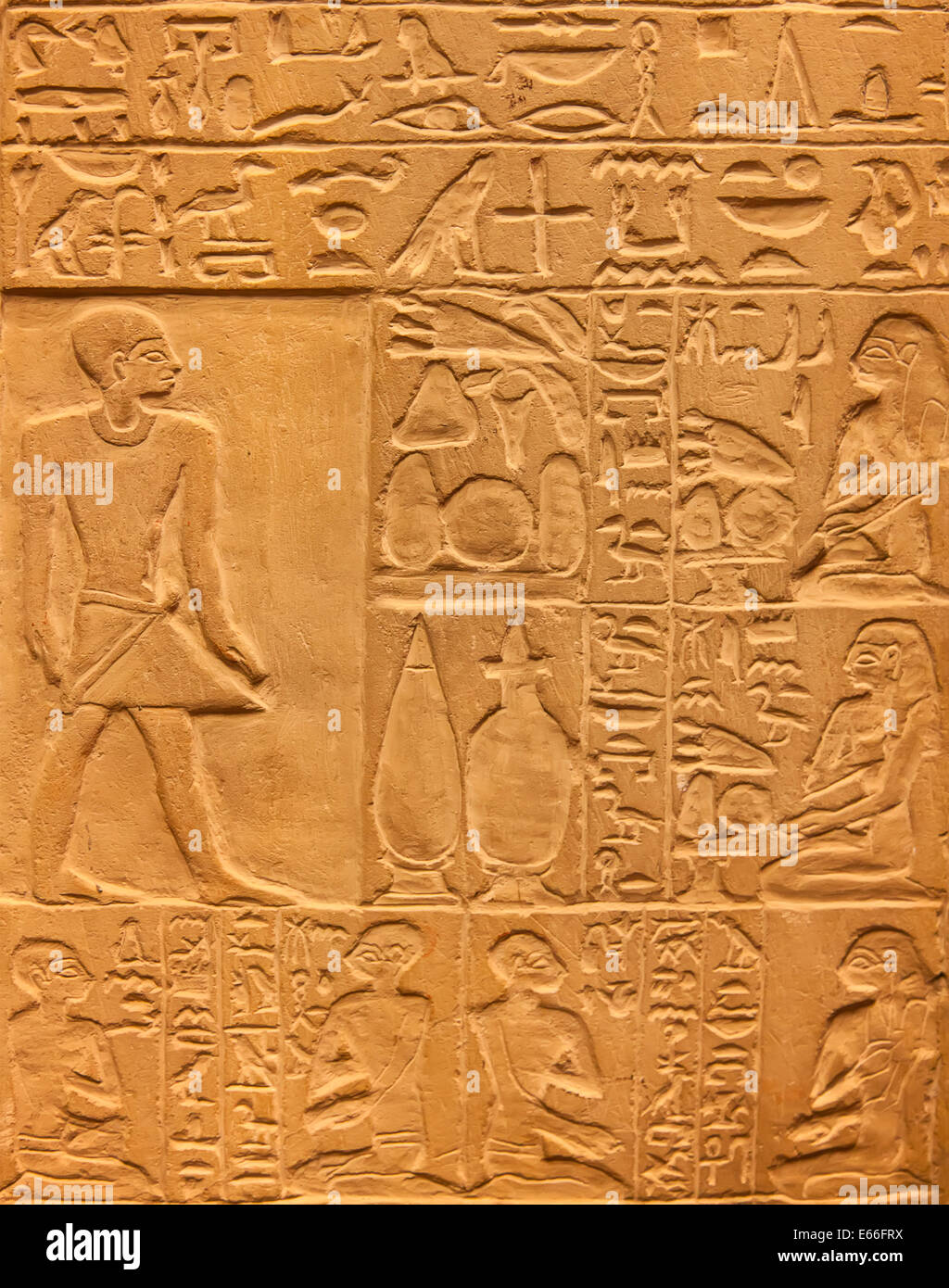 Egyptian hieroglyphs on the wall Stock Photo - Alamy