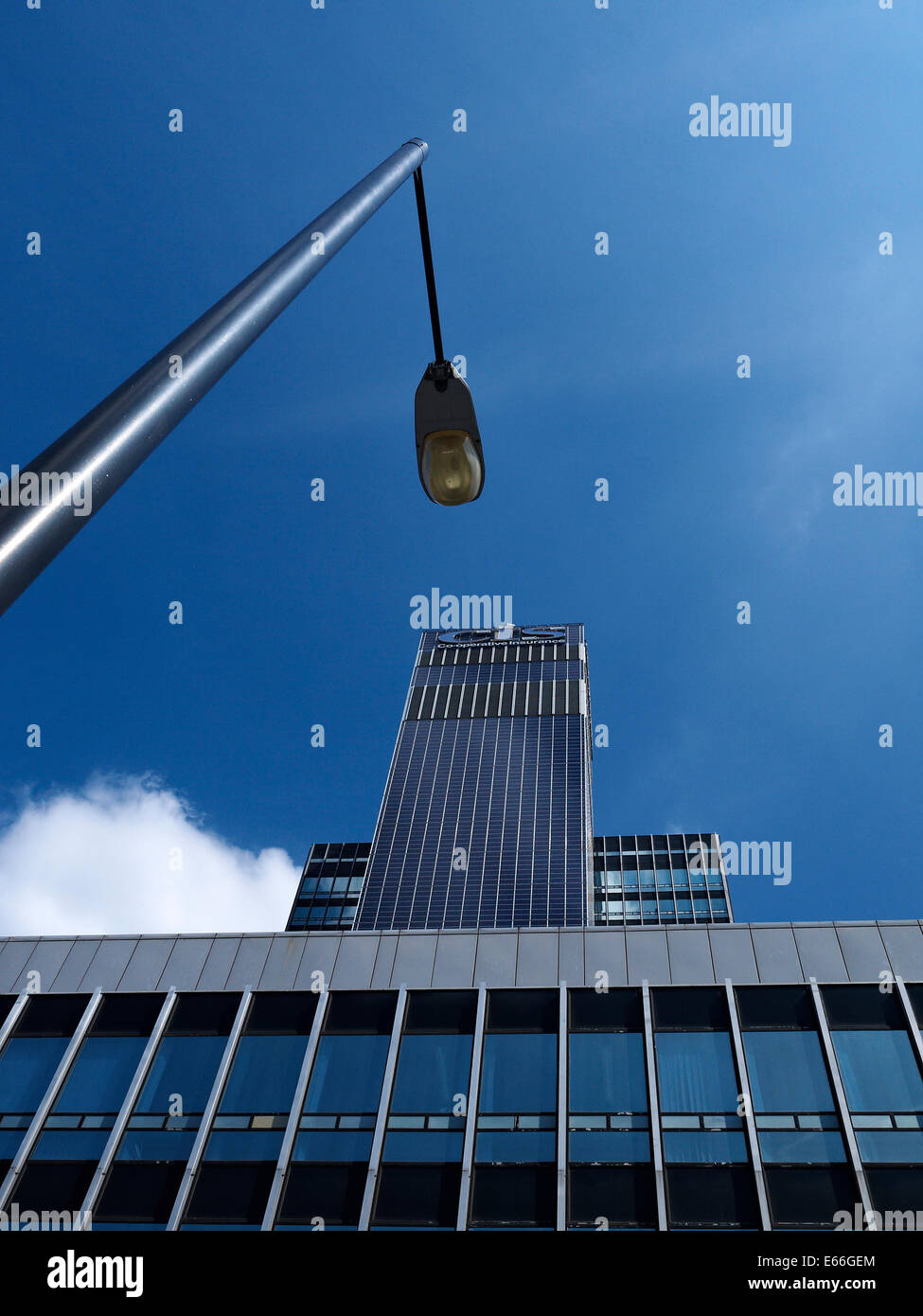 The Co-operative insurance CIS Tower with street light in Manchester UK Stock Photo