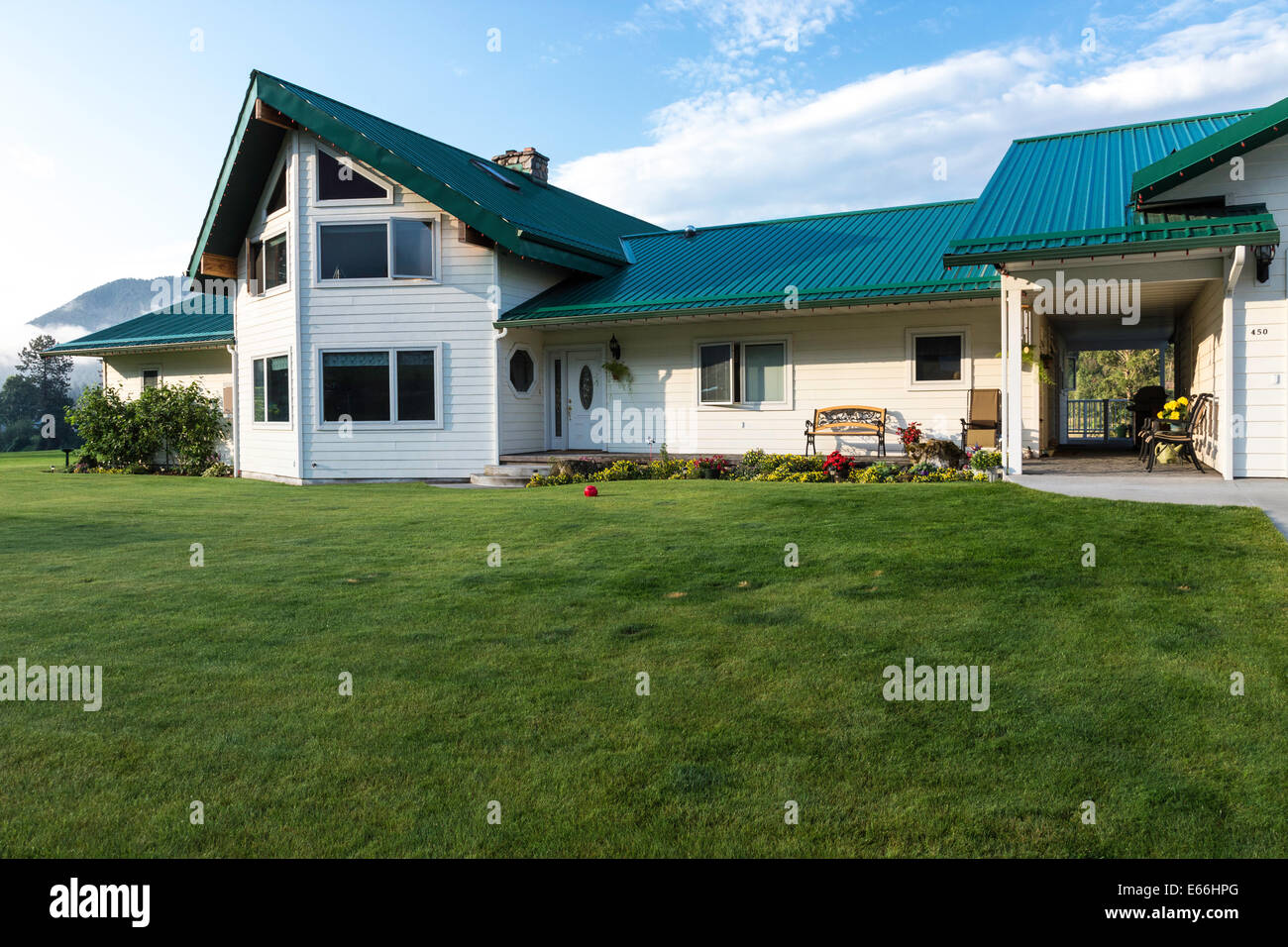 Luxury Home in Montana,USA Stock Photo