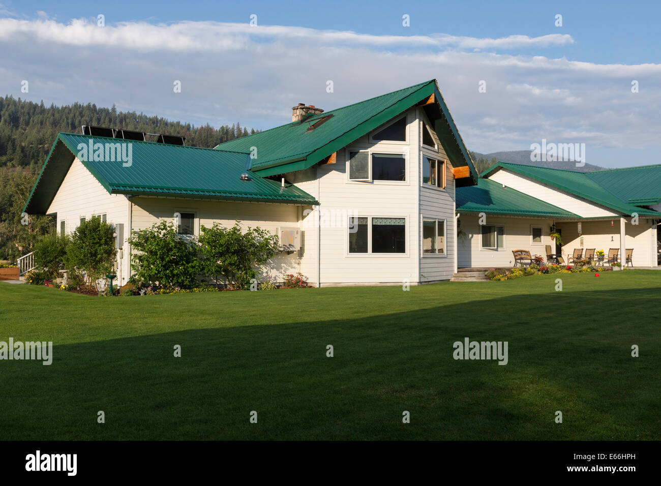 Luxury Home in Montana,USA Stock Photo