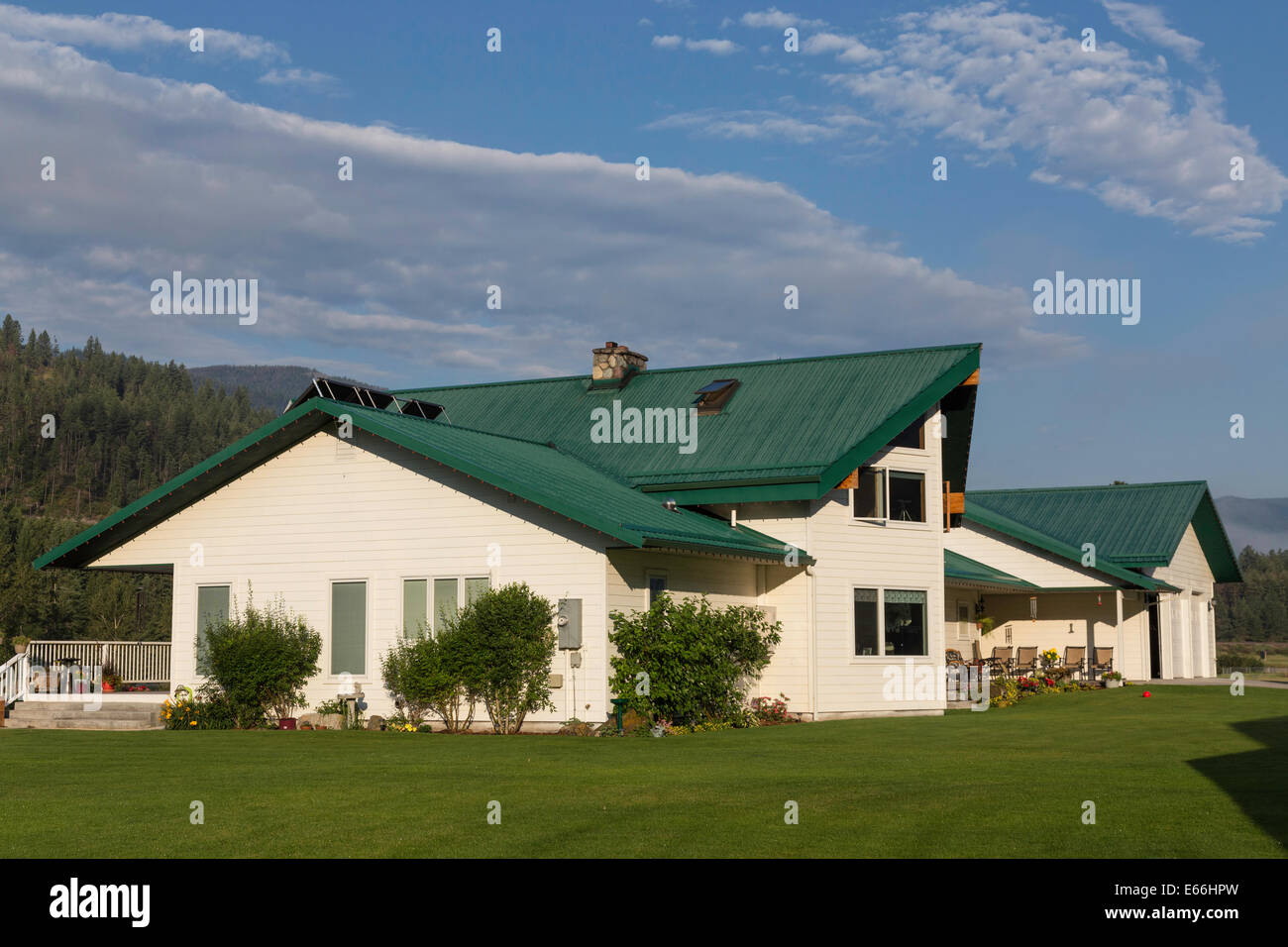 Luxury Home in Montana,USA Stock Photo