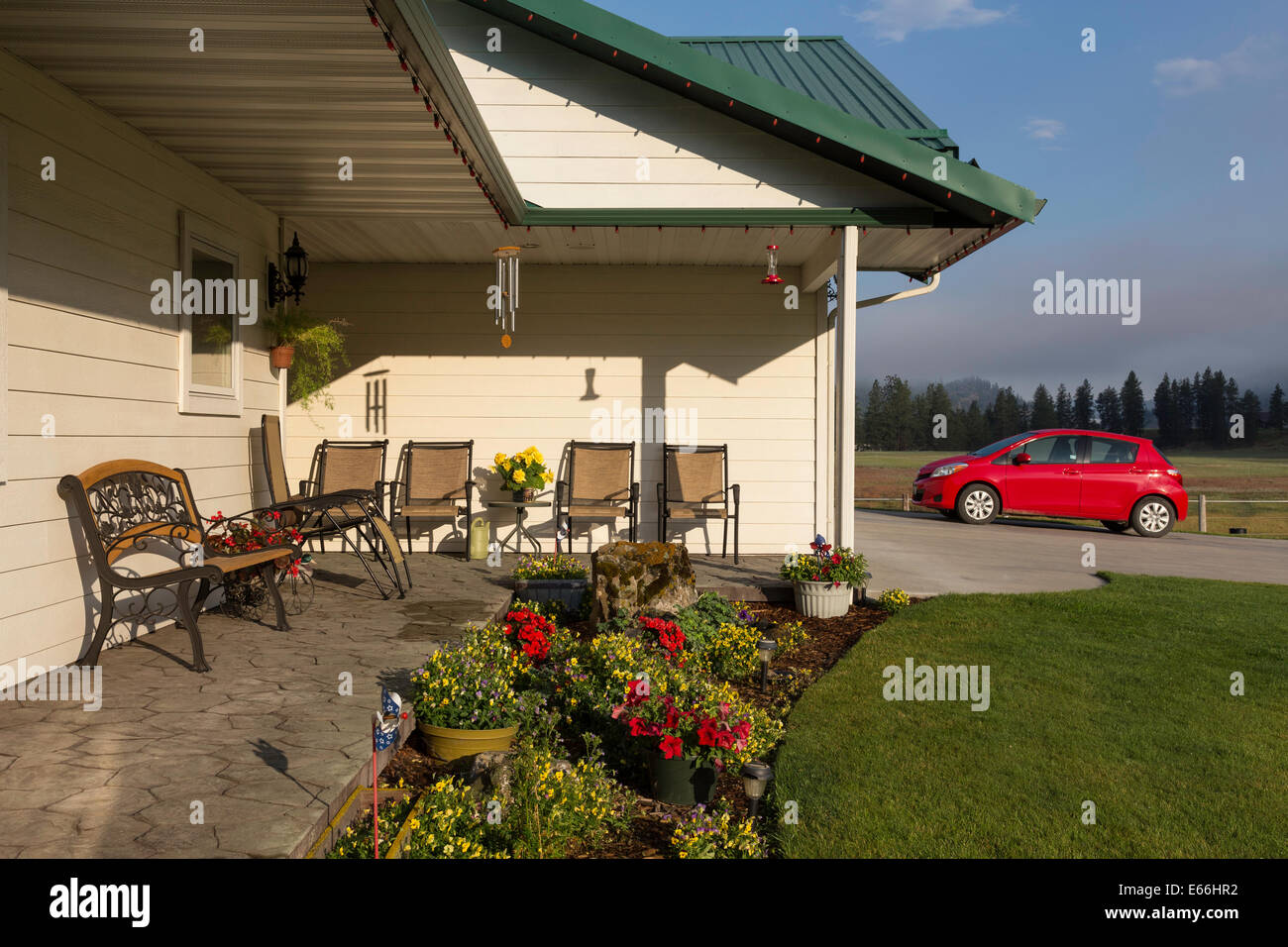 Luxury Home in Montana,USA Stock Photo