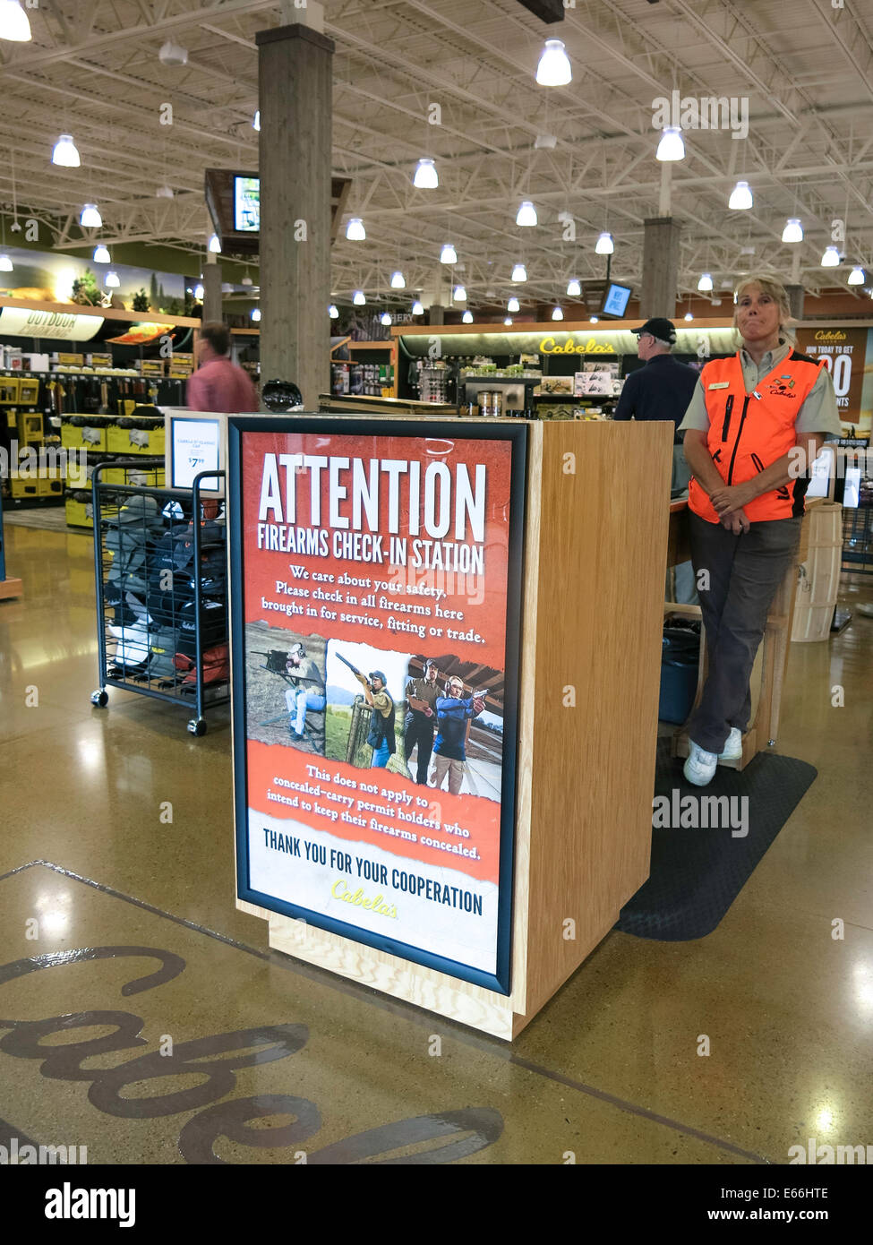 Firearms Check in Station, Entrance, Cabela's Sporting Goods Store in