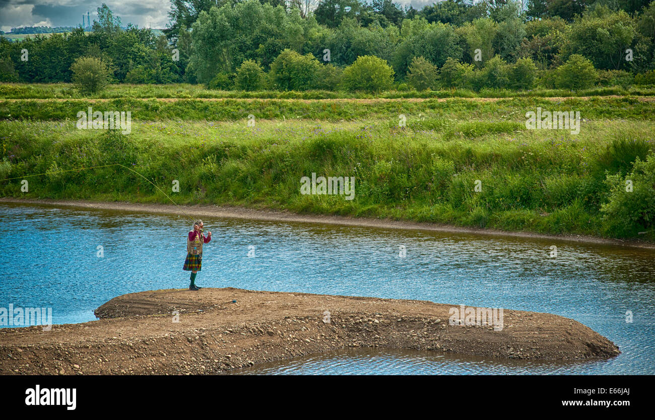 Fly Fishing in Scotland Stock Photo