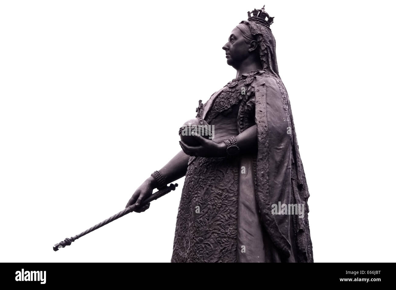 1887 Bronze Statue of Queen Victoria outside Windsor Castle. Designed by Sir Joseph  Edgar Boehm for the Golden Jubilee Stock Photo