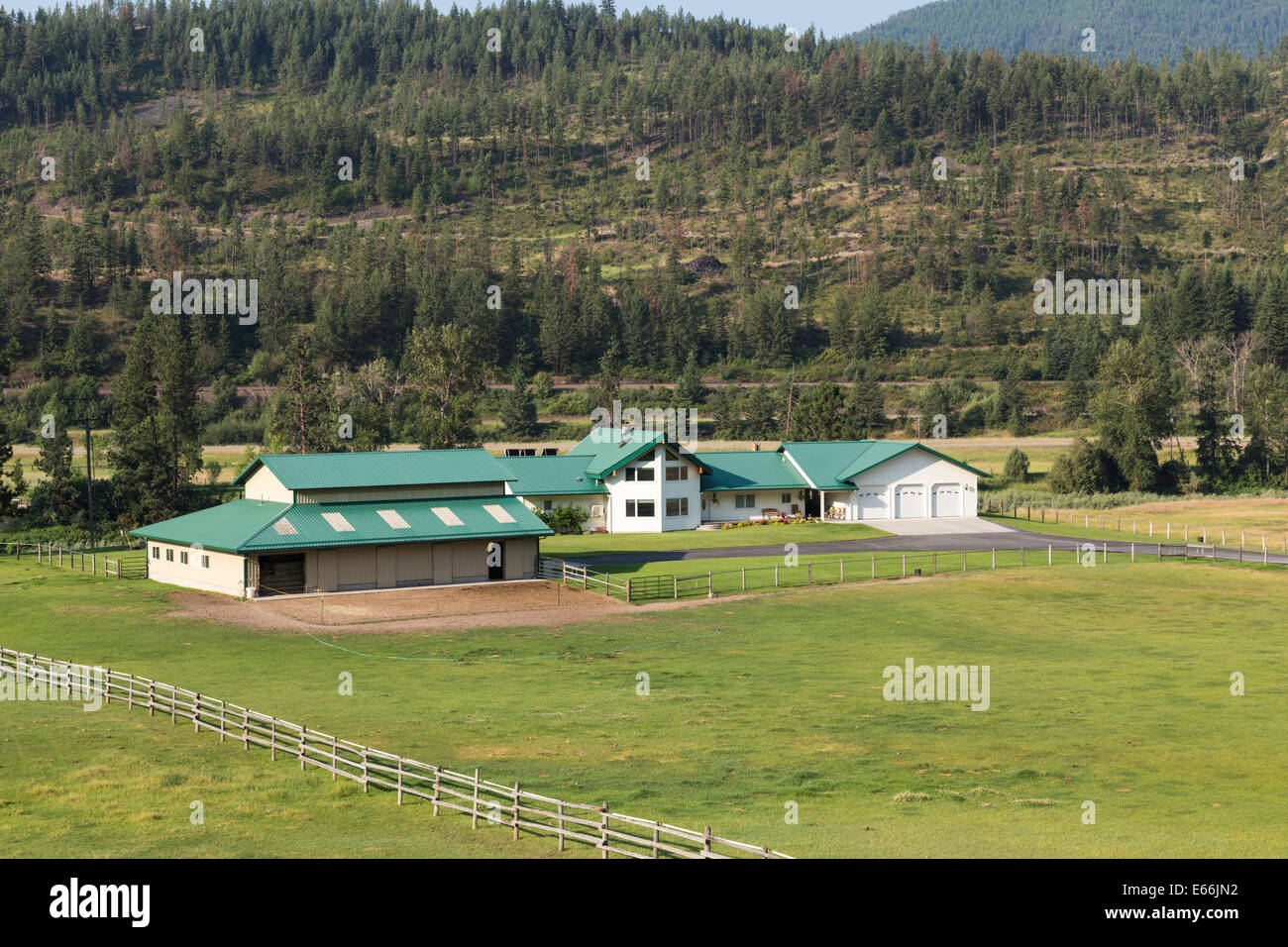 Luxury Home in Montana,USA Stock Photo