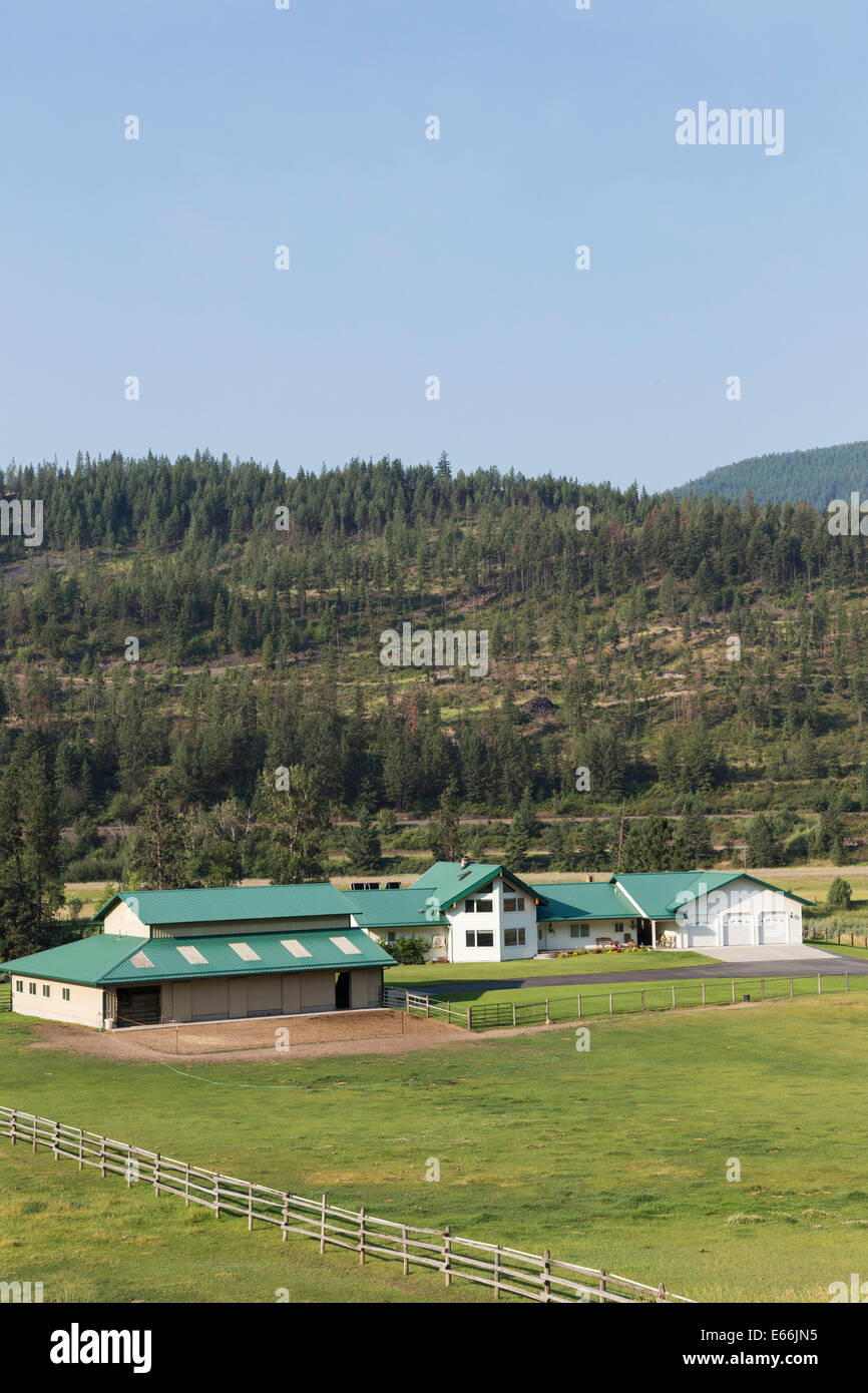 Luxury Home in Montana,USA Stock Photo