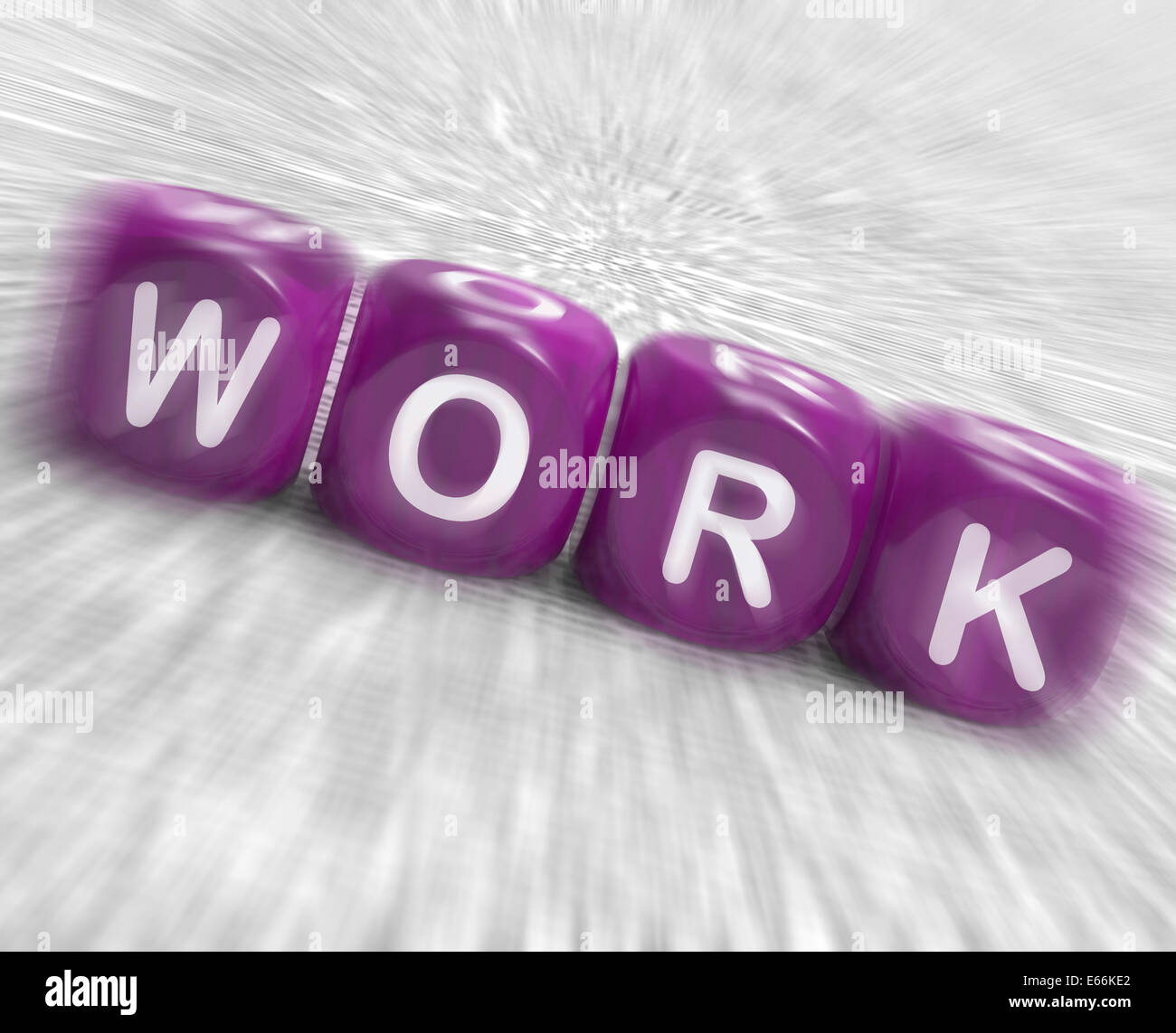 Work Dice Displaying Employed Occupied And Working Stock Photo Alamy