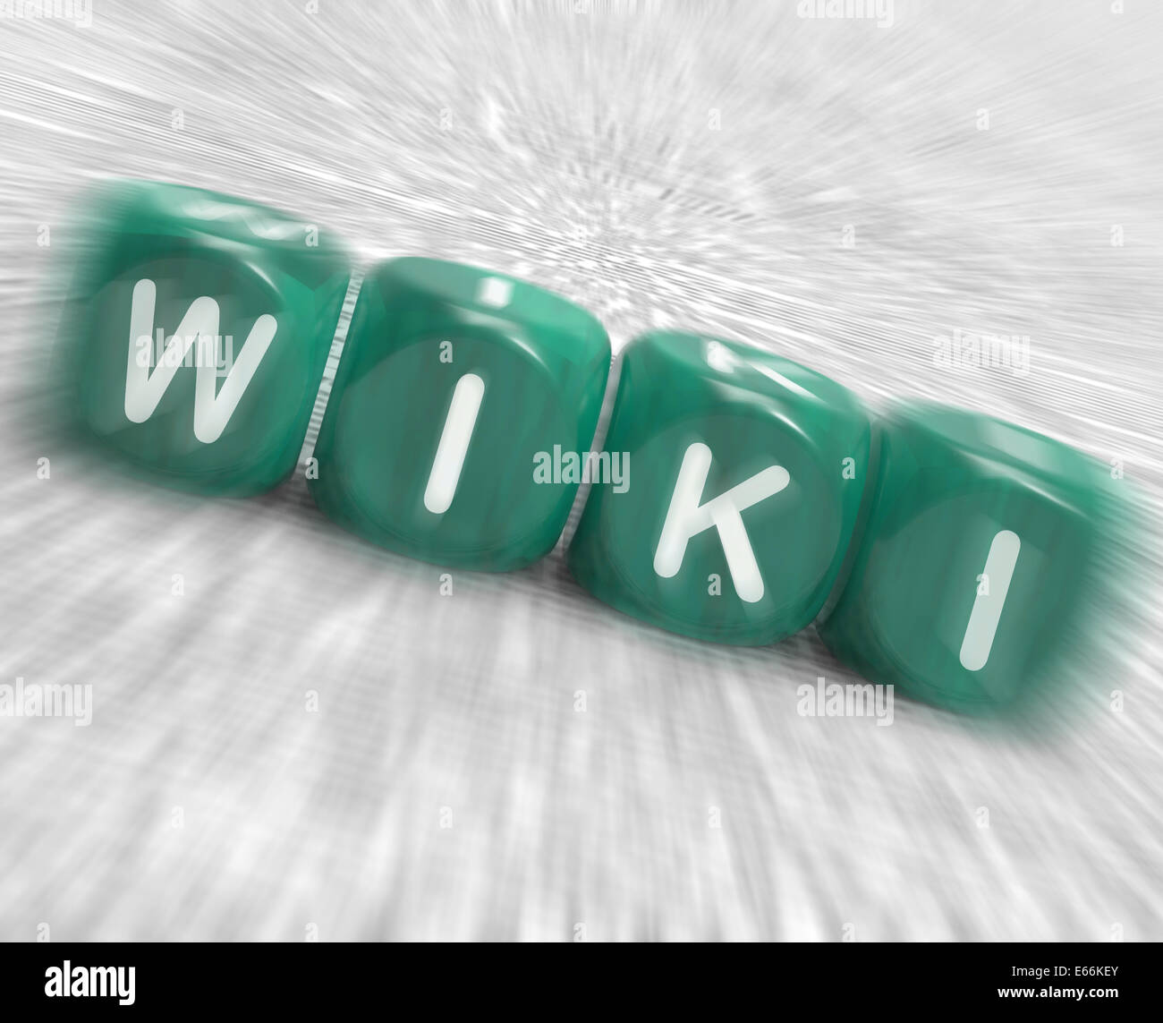 Wiki Dice Displaying Learning Knowledge And Encyclopaedia Stock Photo