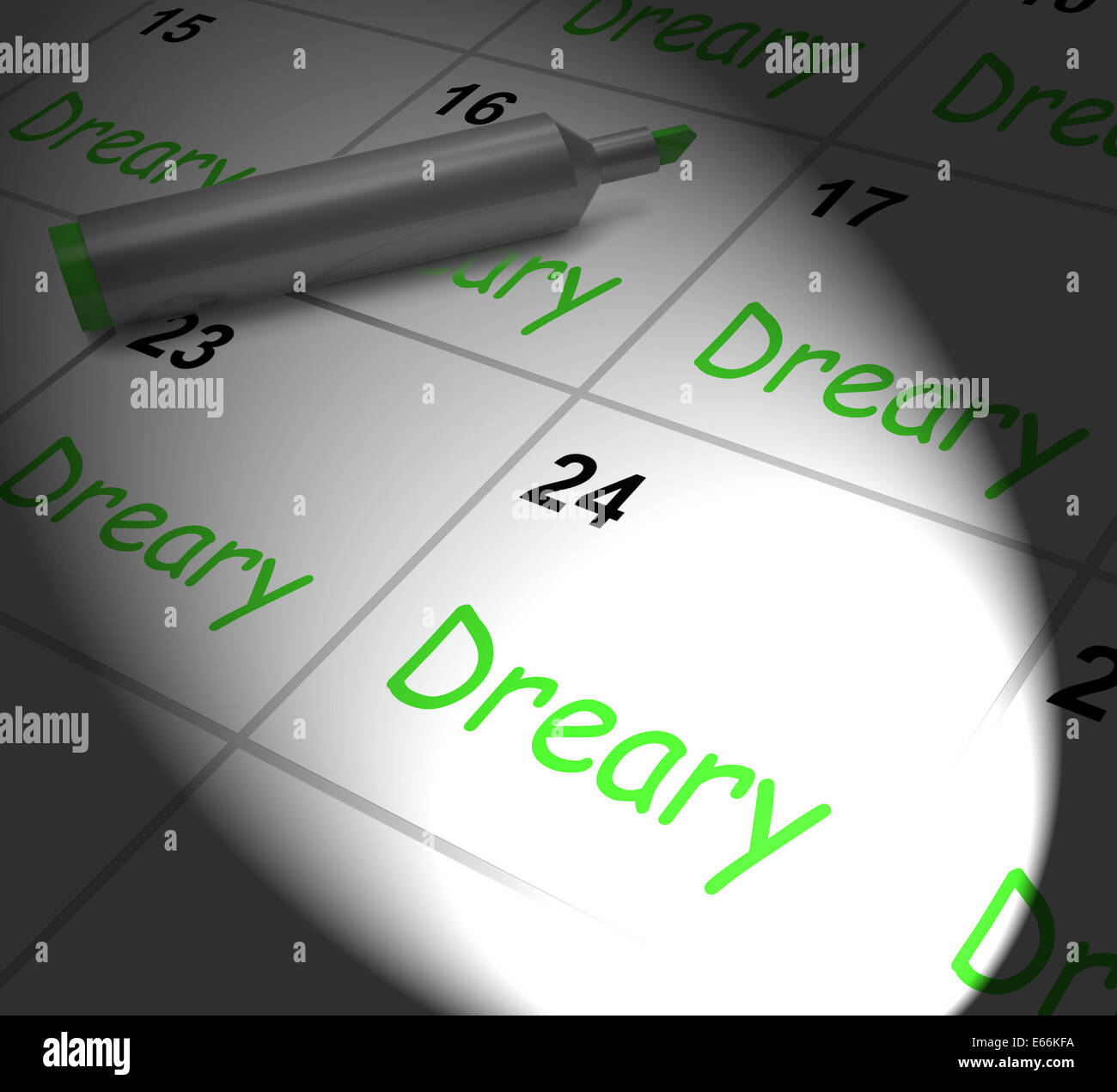 Dreary Calendar Displaying Monotonous Dull And Uneventful Stock Photo