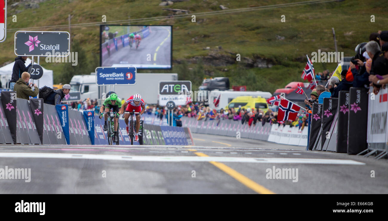 Arctic Race Of Norway 2014 Day 3 The Sprint Finish On The 3rd Day Stock Photo Alamy
