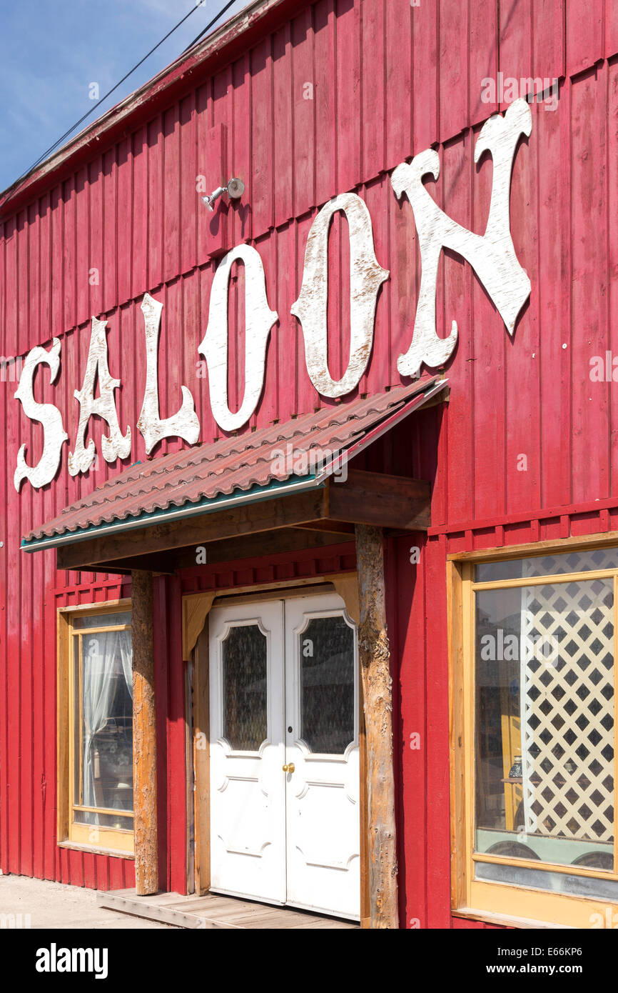 Weathered Saloon in Montana, USA Stock Photo